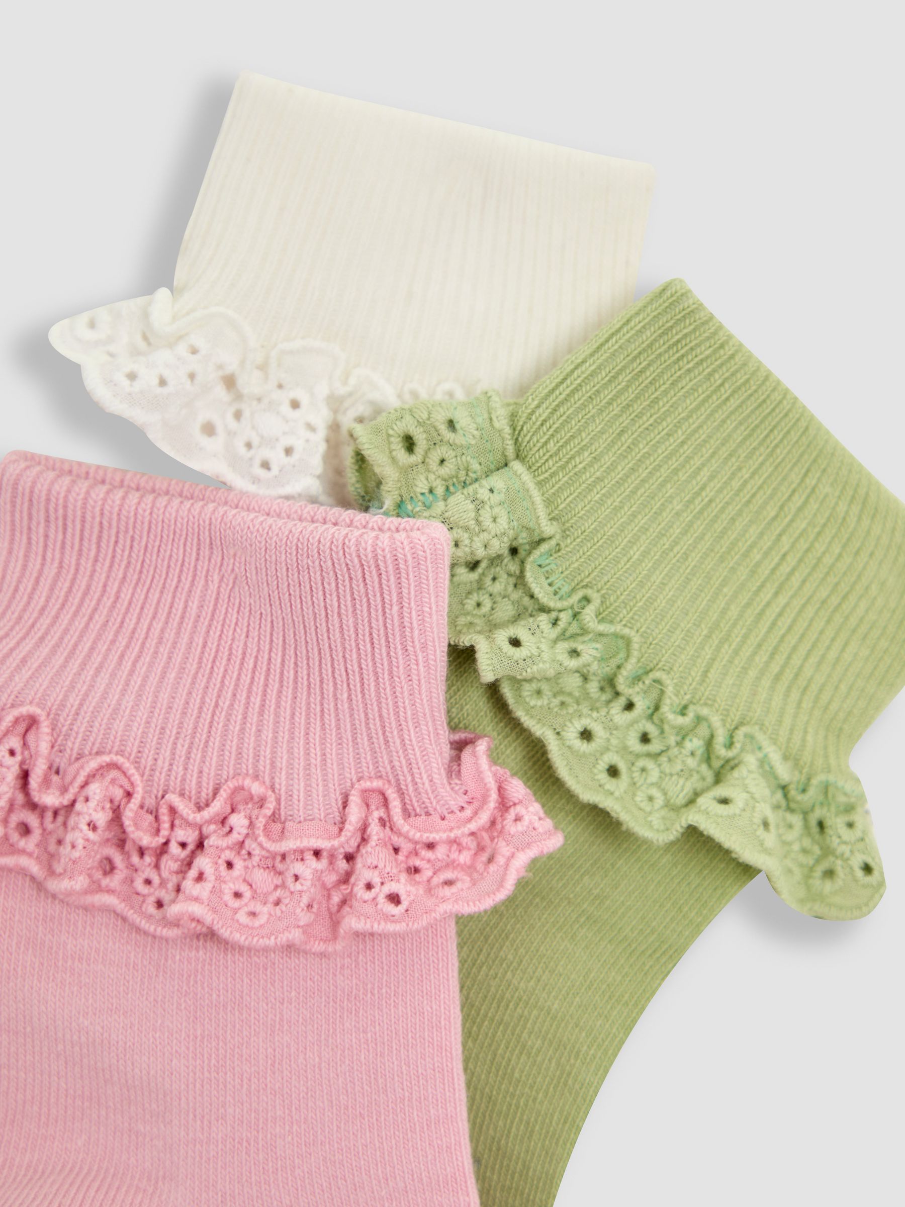 Khaki Frilly Socks 3 Pack - Image 5 of 5