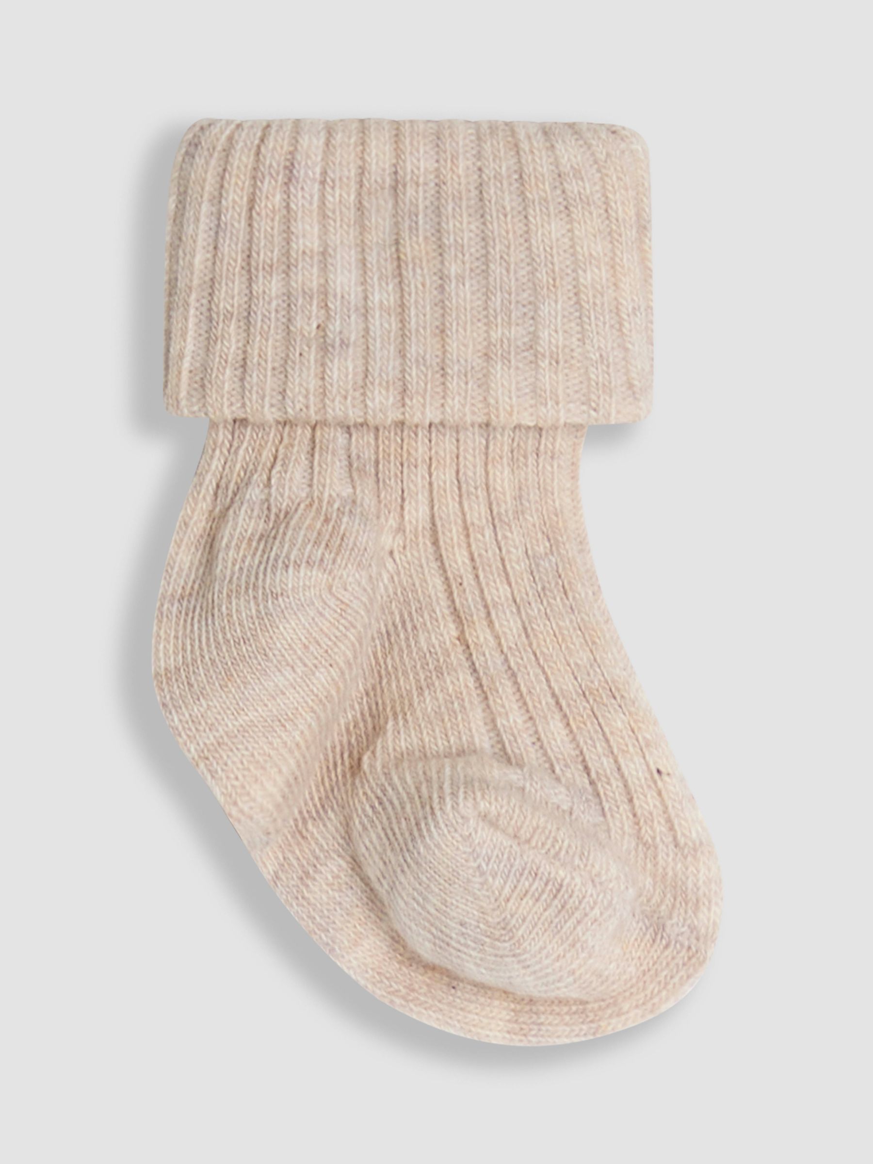 Neutral 3-Pack Ribbed Baby Socks - Image 3 of 4