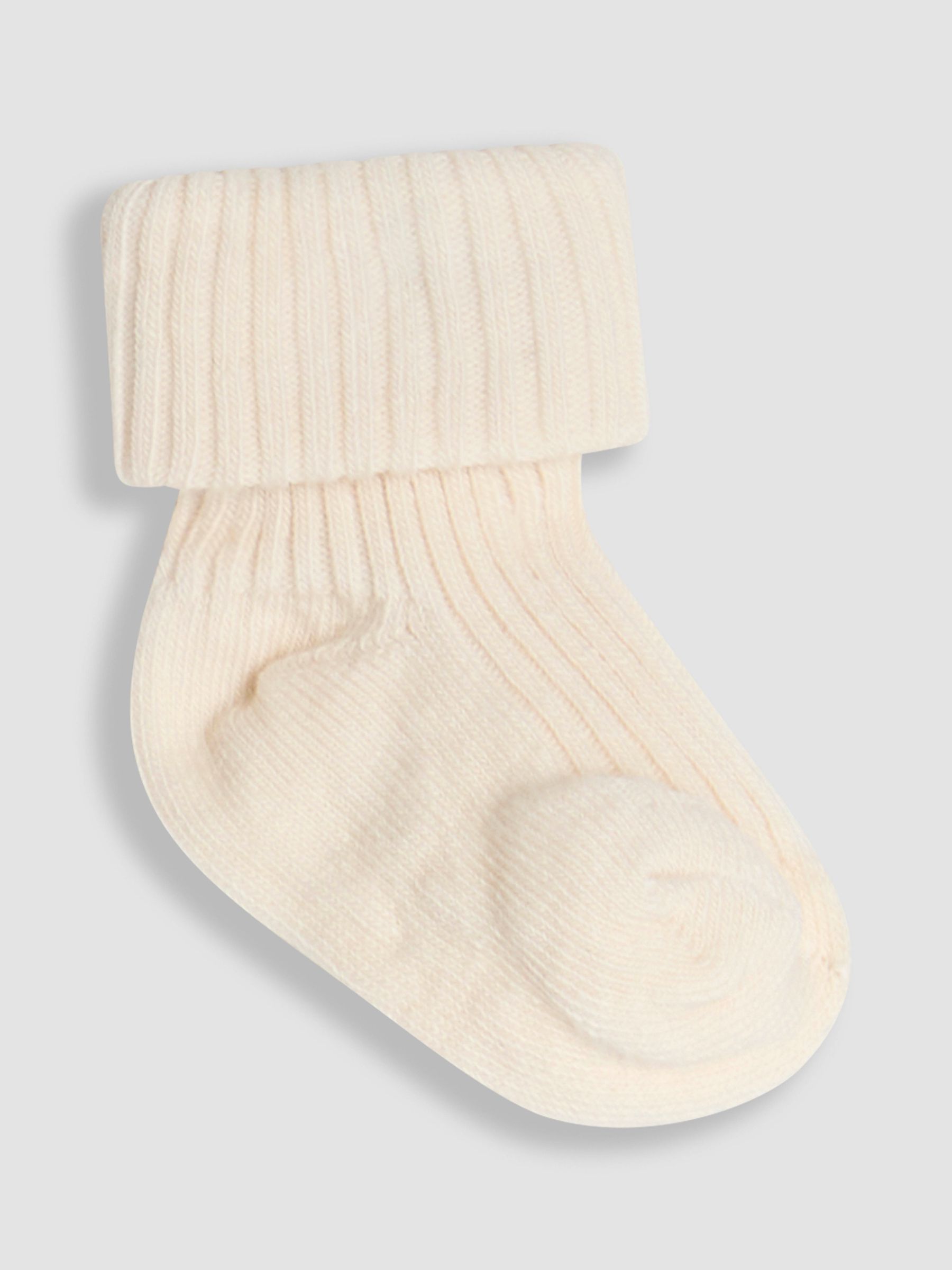 Neutral 3-Pack Ribbed Baby Socks - Image 4 of 4