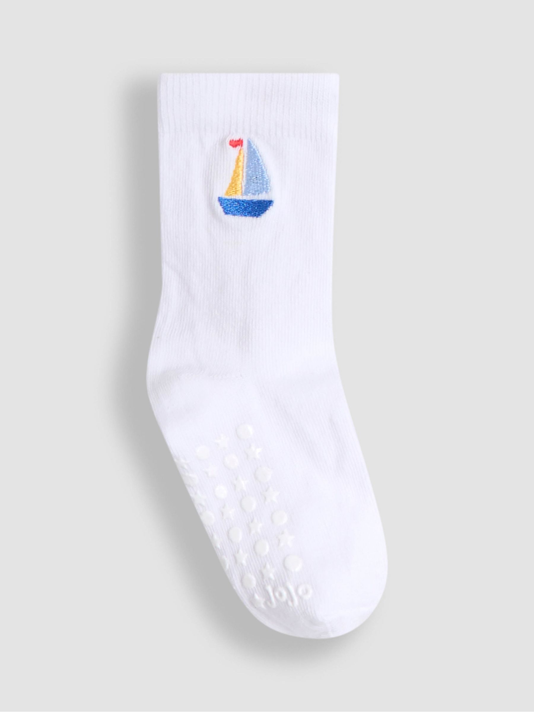 White Embroidered Socks 3 Pack - Image 2 of 4