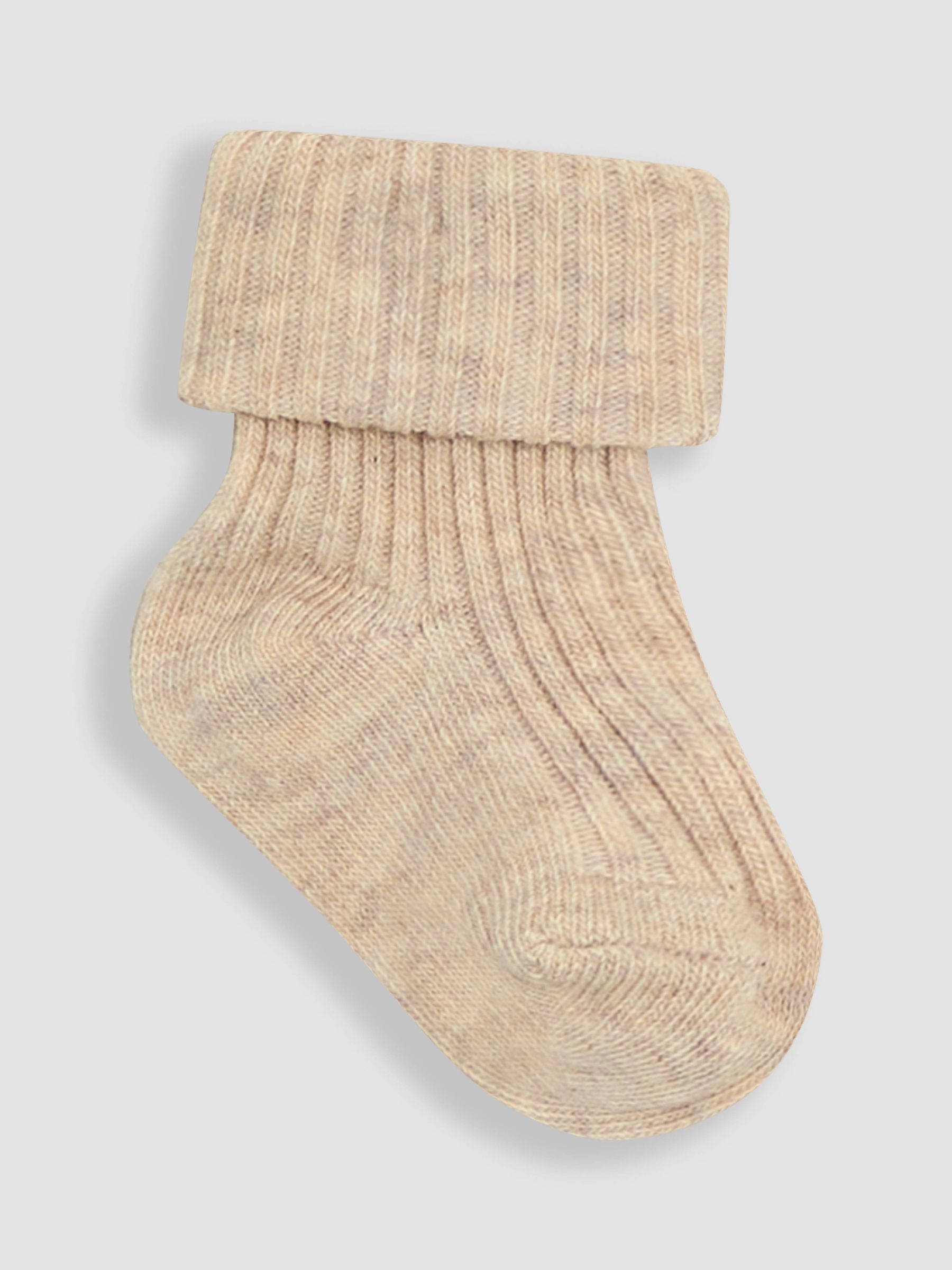 Dusky Pink 3-Pack Ribbed Baby Socks - Image 2 of 4