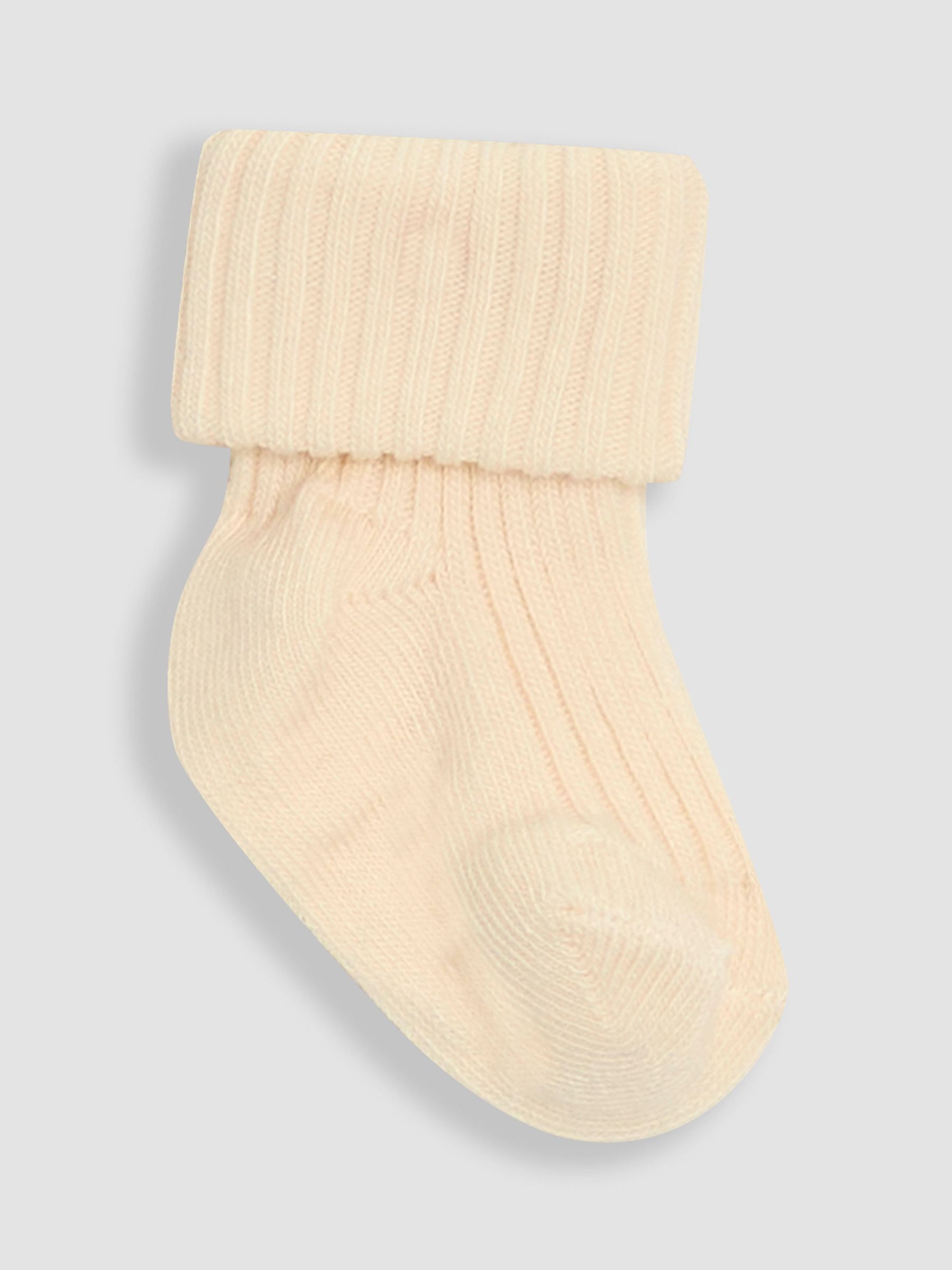 Dusky Pink 3-Pack Ribbed Baby Socks - Image 3 of 4