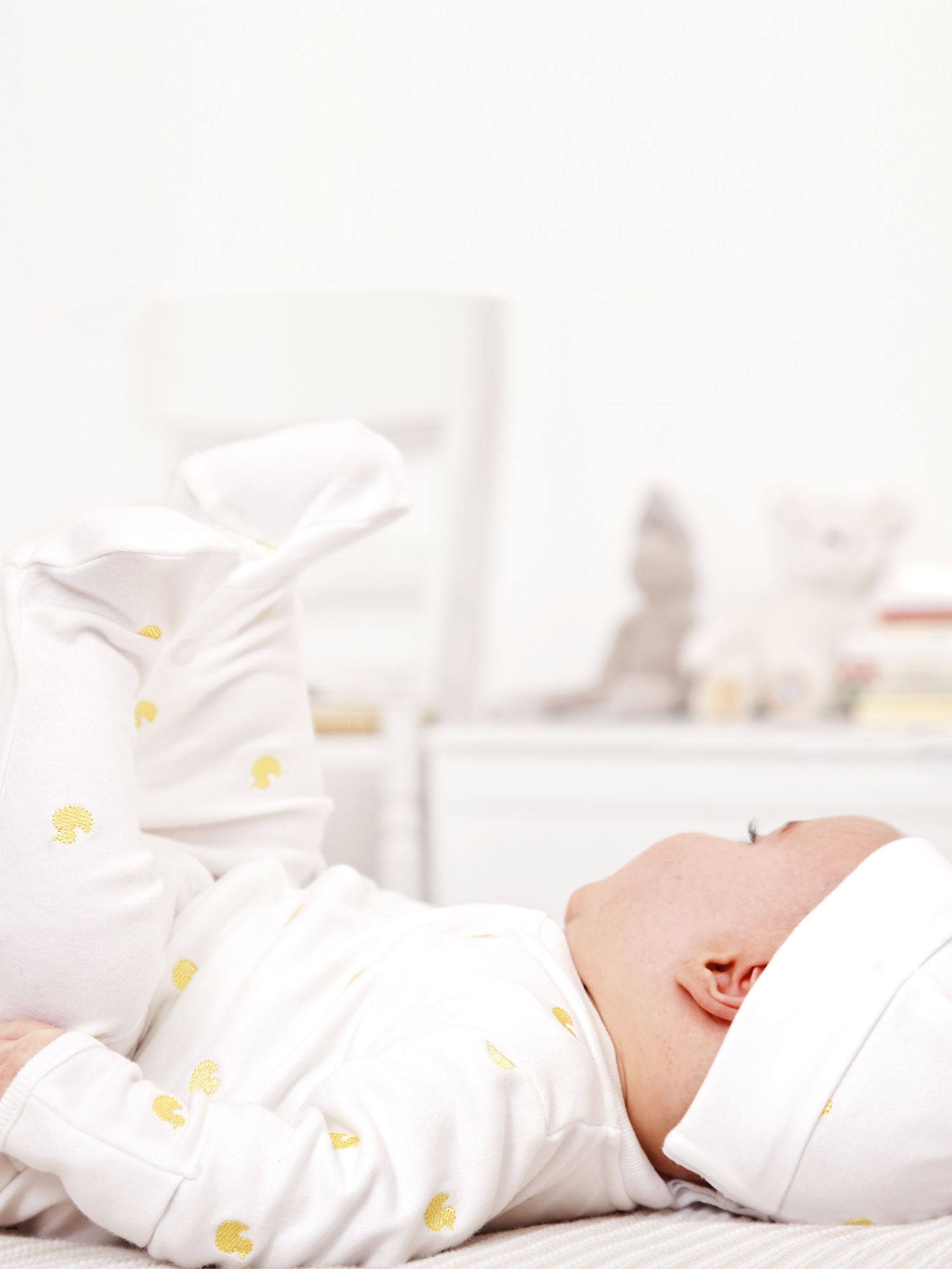 Yellow 100% Organic Cotton Duck Embroidered Sleepsuit - Image 2 of 4