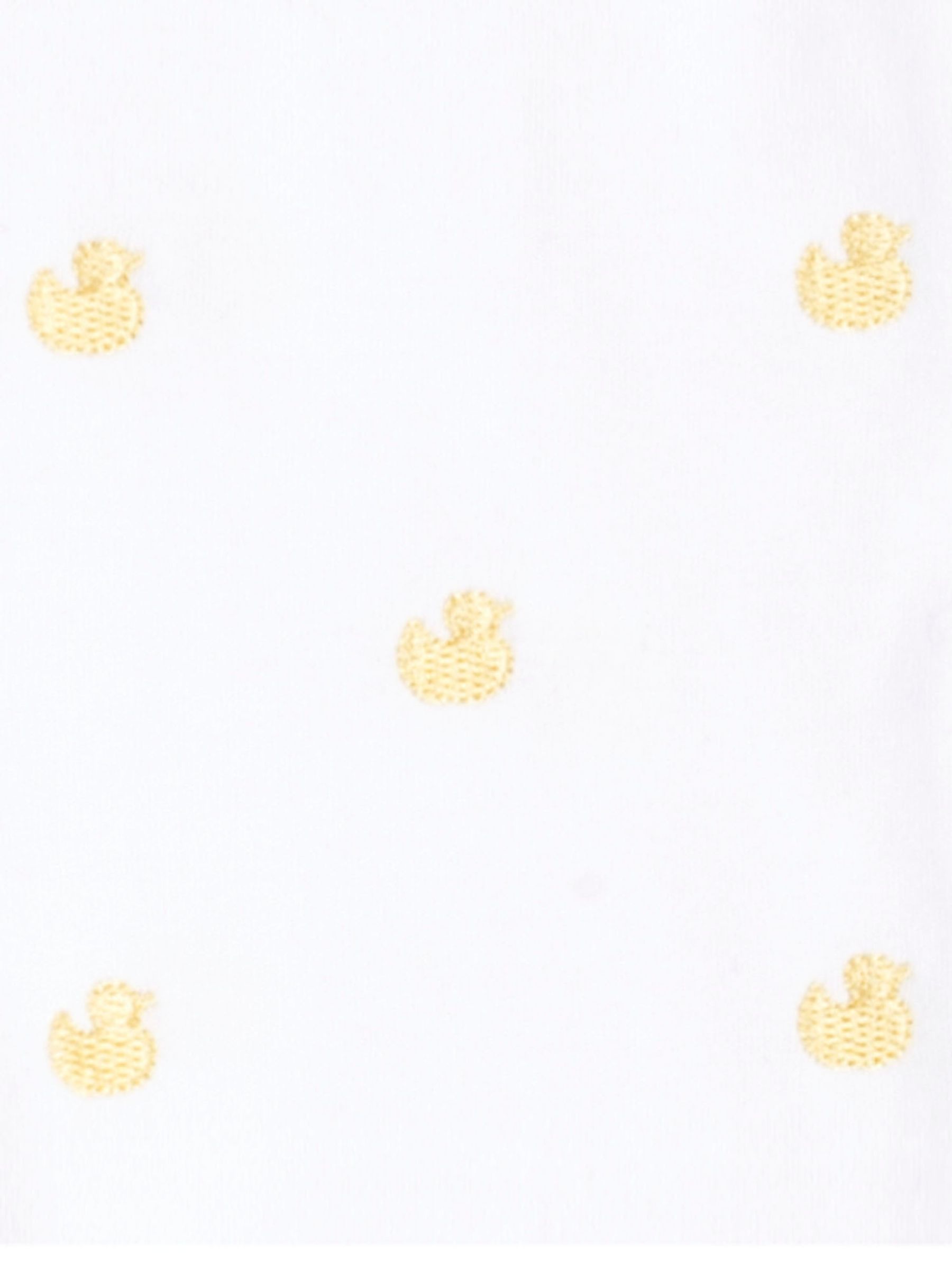 Yellow 100% Organic Cotton Duck Embroidered Sleepsuit - Image 4 of 4