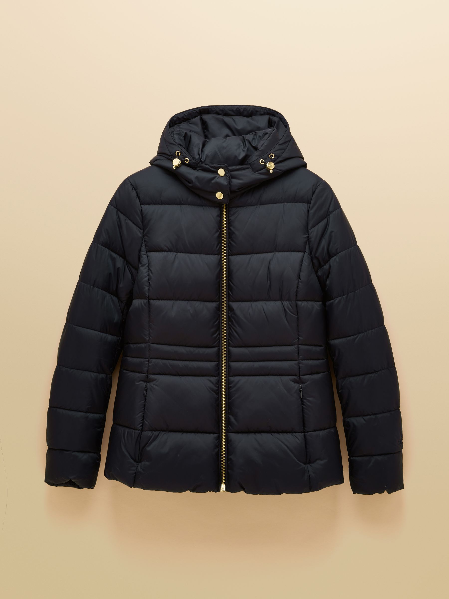 Hadlow Navy Showerproof Padded Coat with Hood - Image 11 of 11