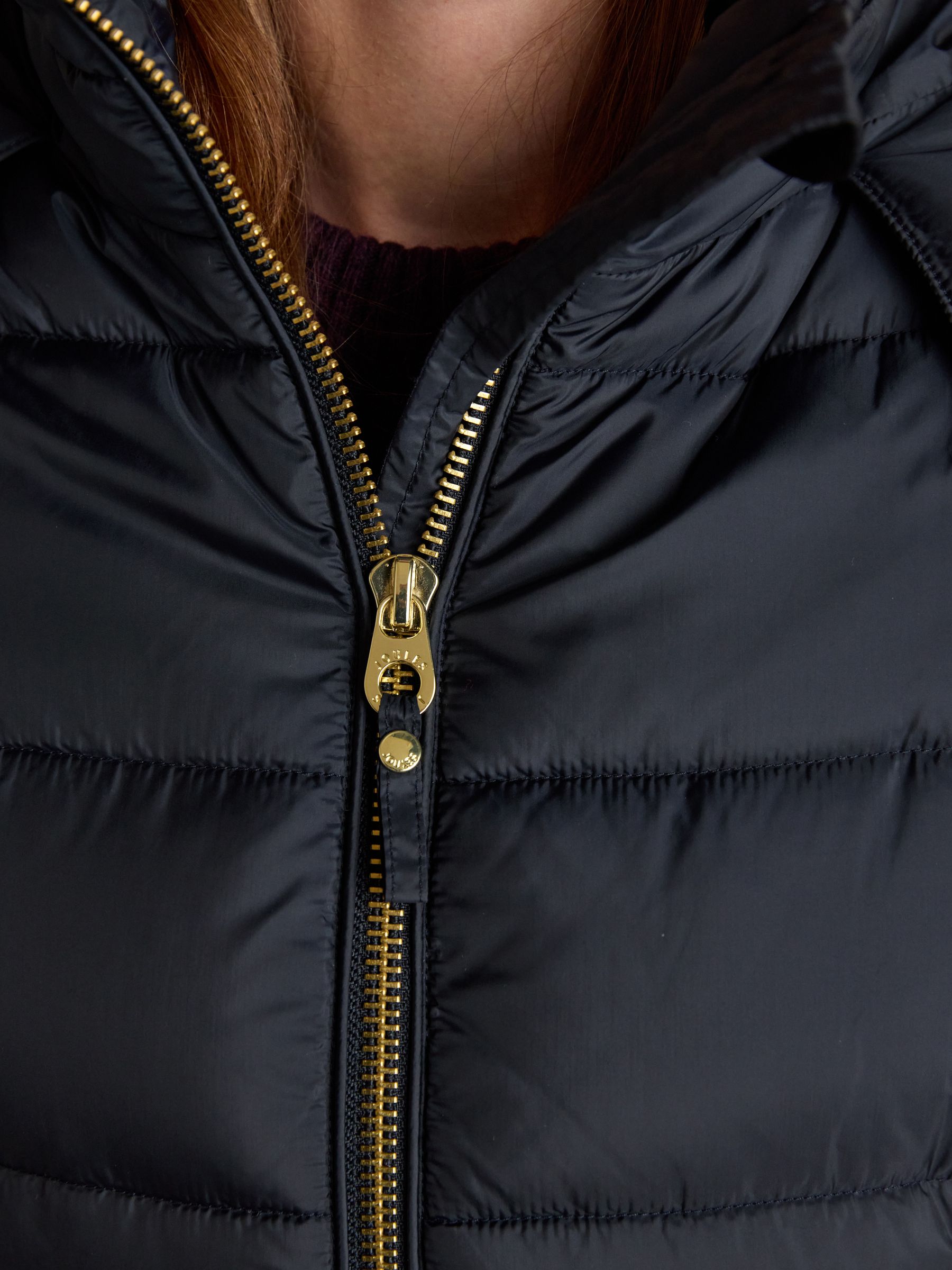Hadlow Navy Showerproof Padded Coat with Hood - Image 7 of 11