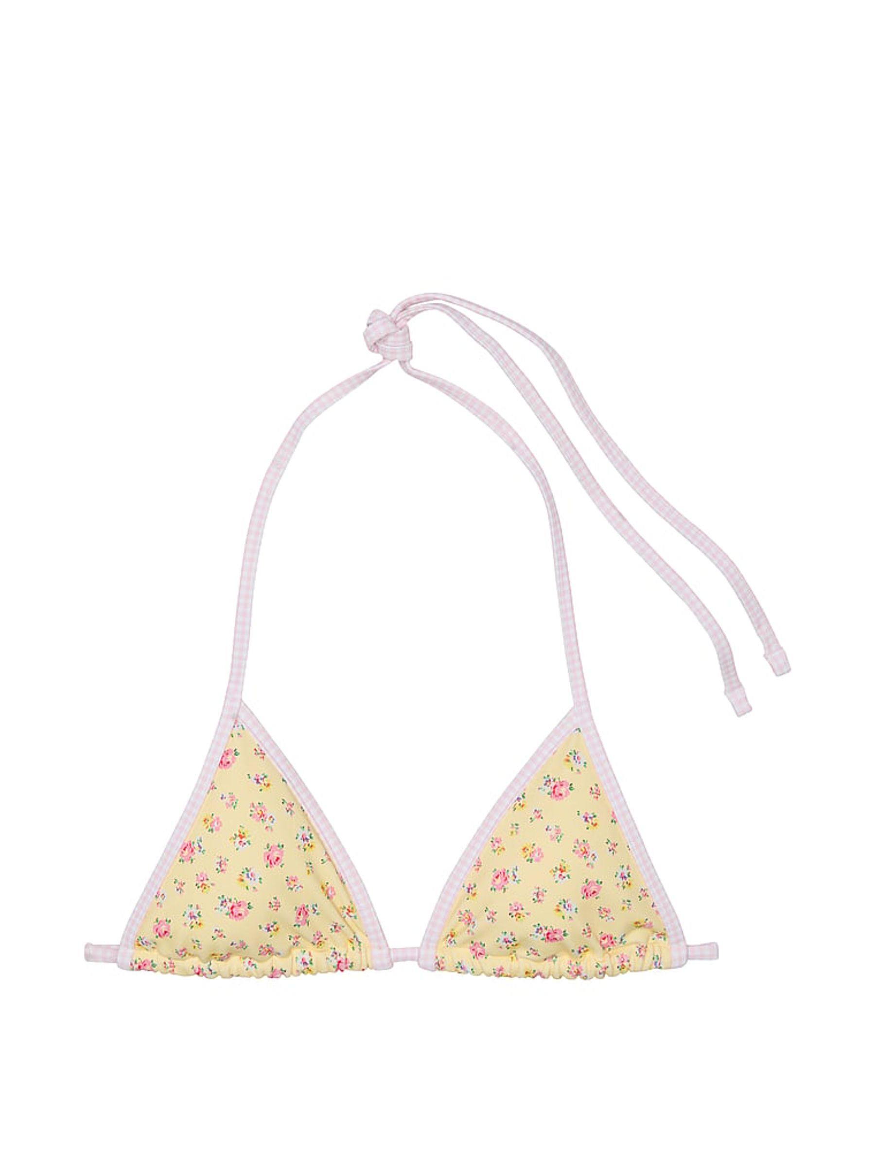 Yellow Floral Cape May Triangle Bikini Top - Image 4 of 4