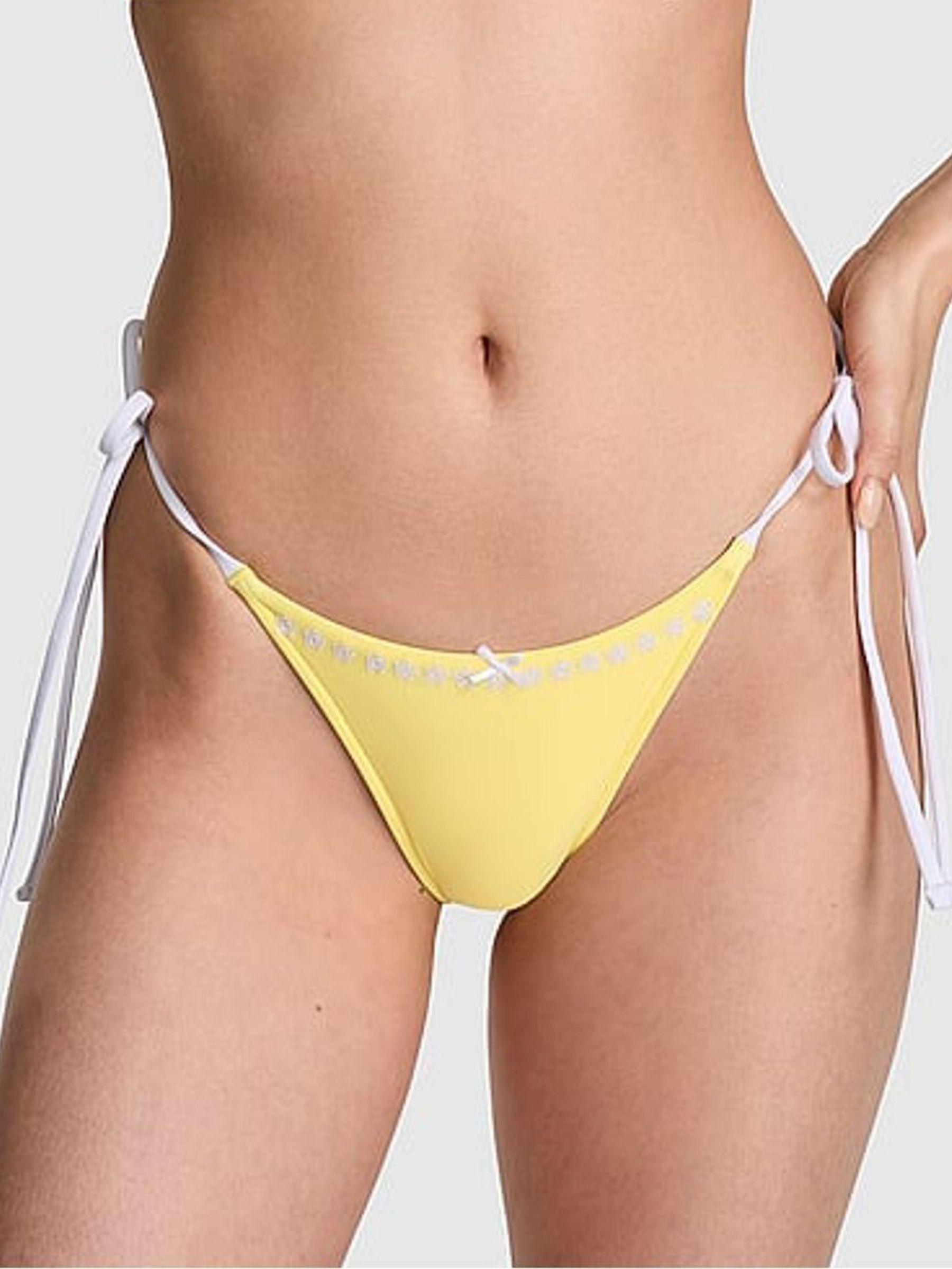 Popcorn Yellow Tie Side Rosemary Itsy Bikini Bottoms - Image 1 of 4