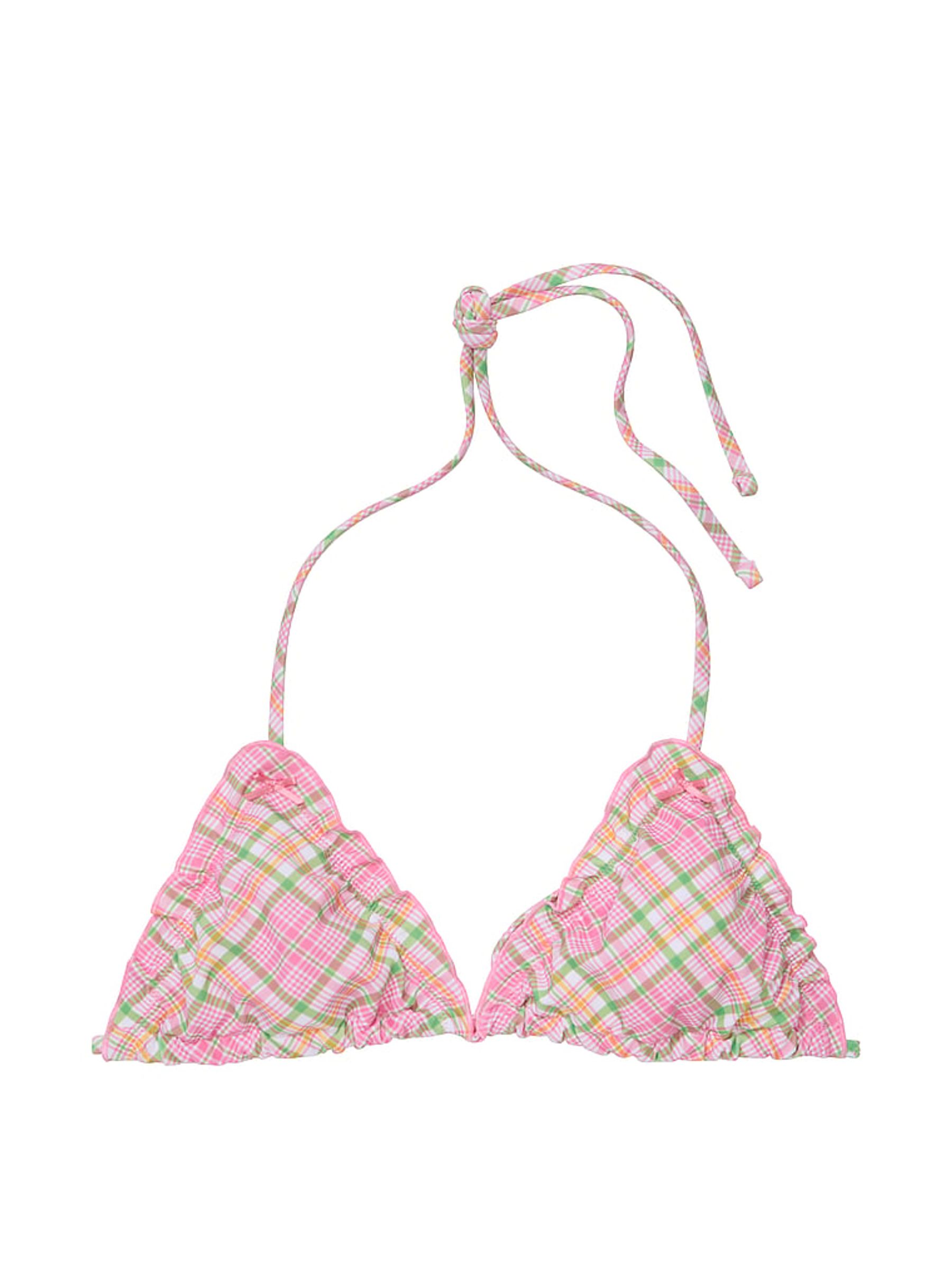 Strawberry Plaid Pink Reign Triangle Bikini Top - Image 4 of 4