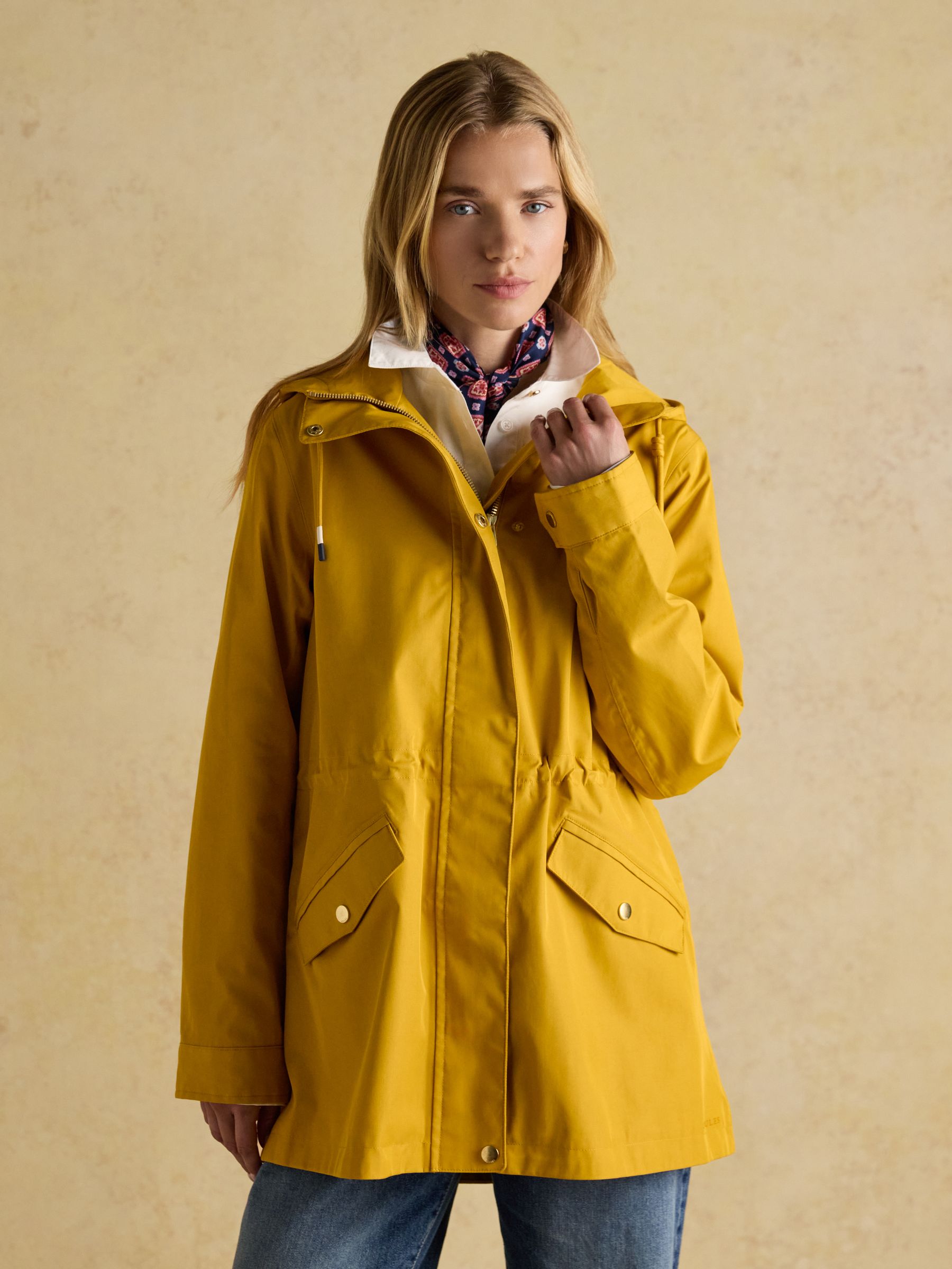 Portwell Yellow Waterproof Raincoat With Hood and Adjustable Waist