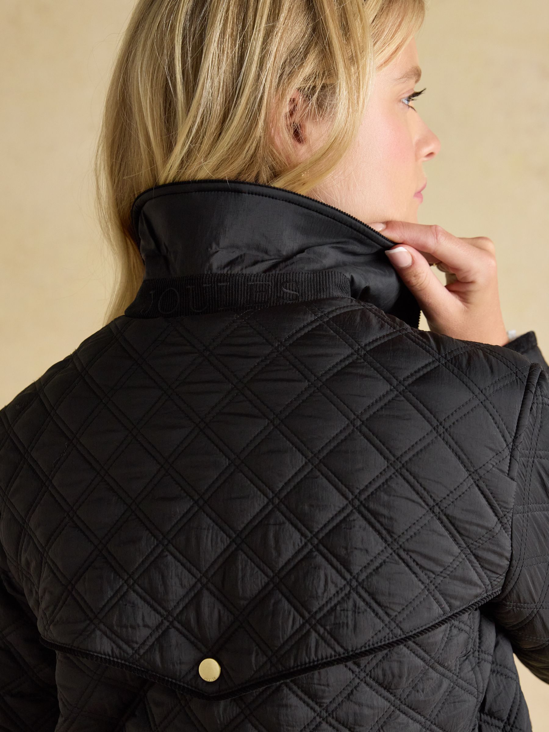 Beatrix Black Showerproof Diamond Quilted Coat - Image 10 of 12