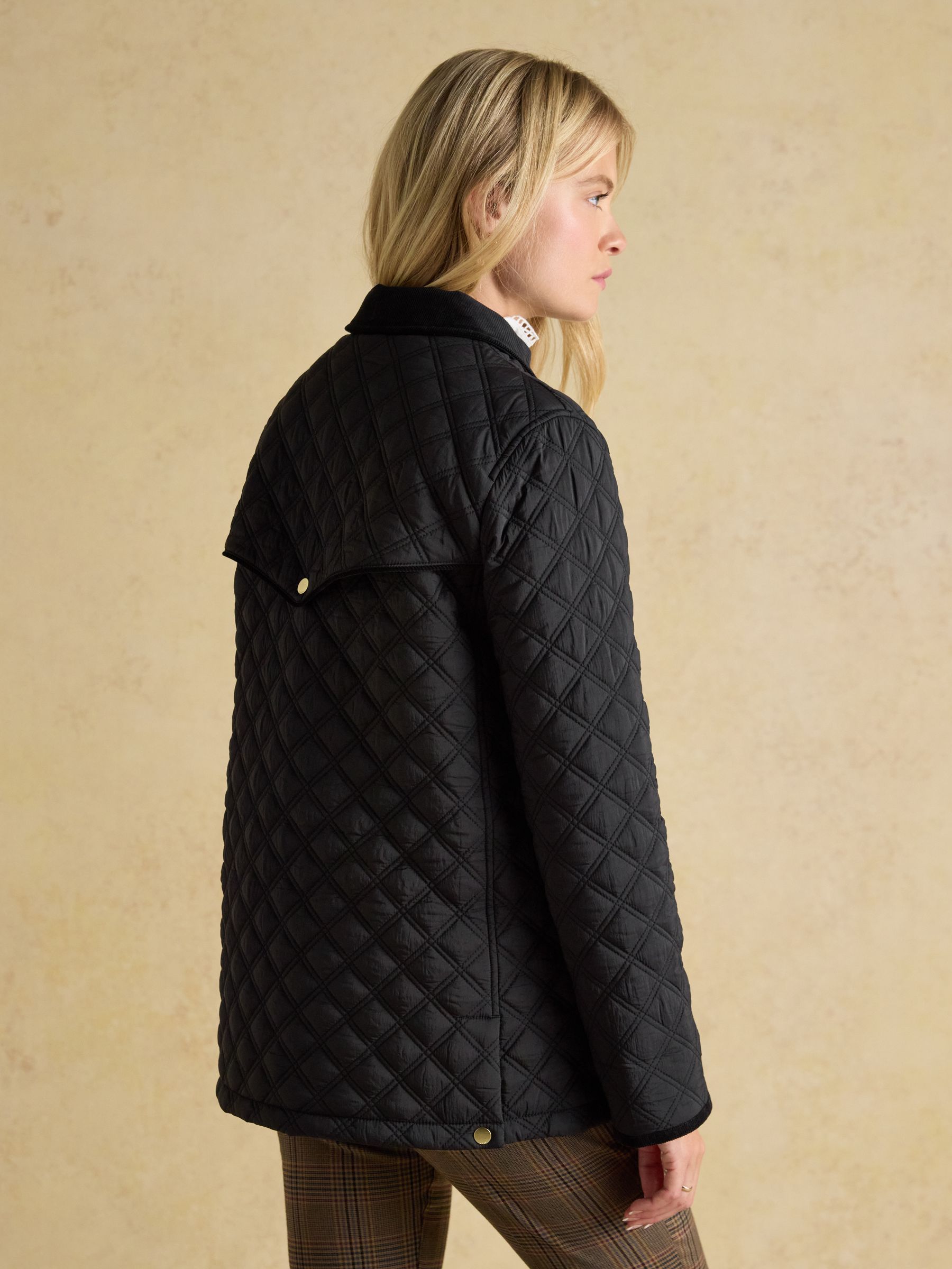 Beatrix Black Showerproof Diamond Quilted Coat - Image 2 of 12
