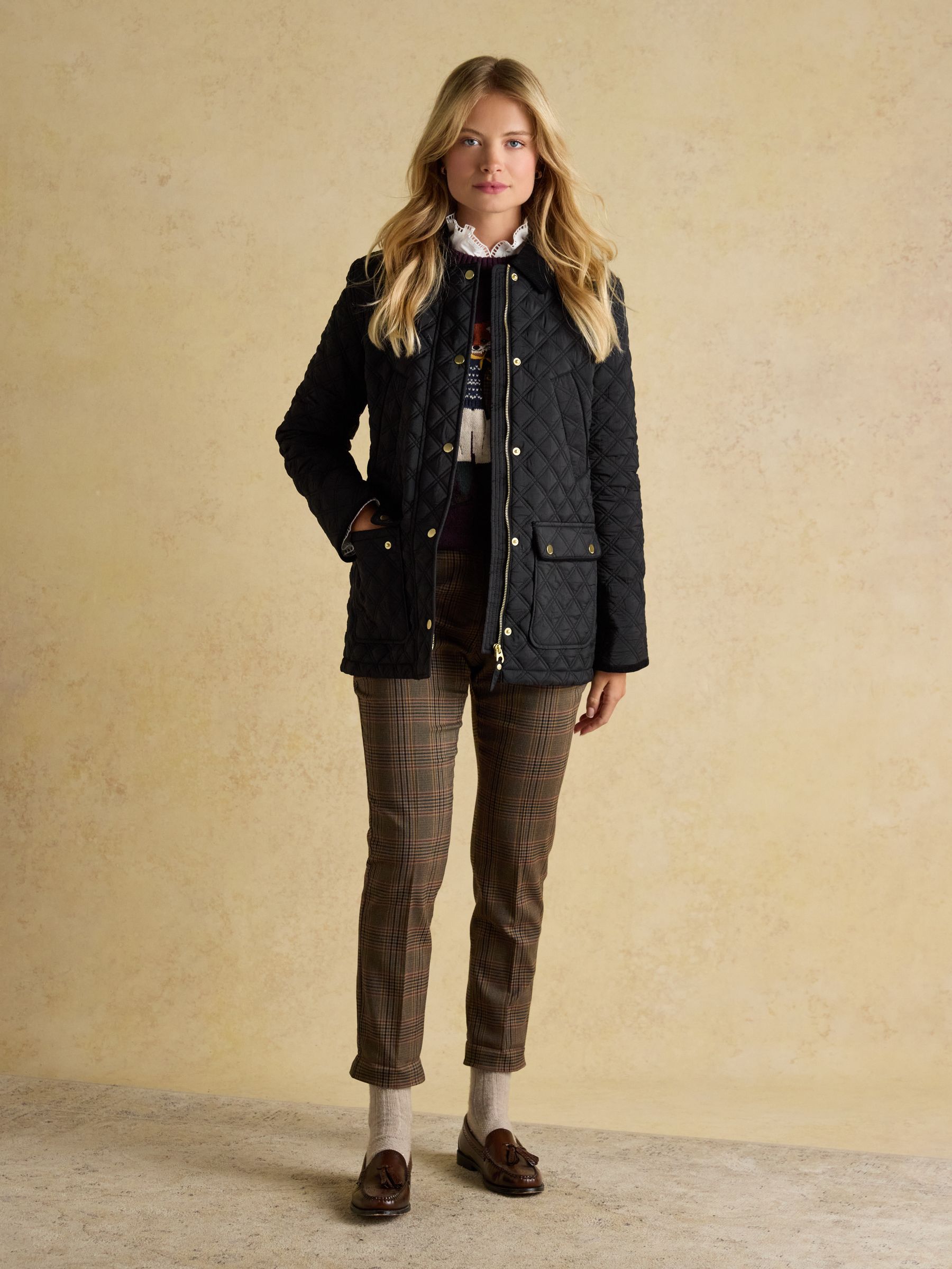 Beatrix Black Showerproof Diamond Quilted Coat - Image 4 of 12