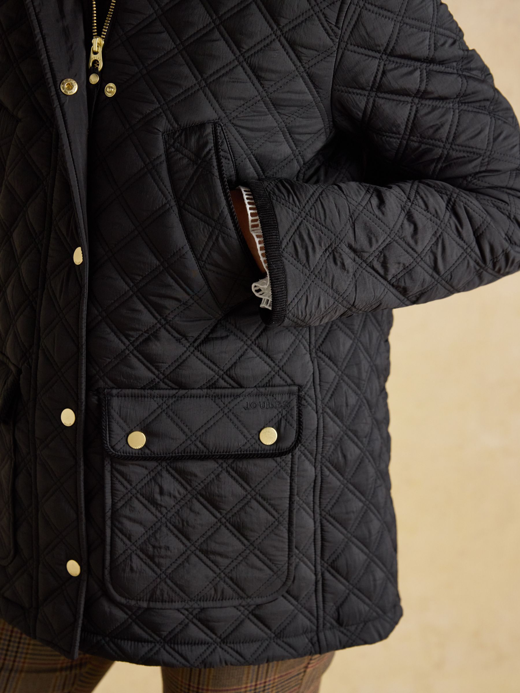 Beatrix Black Showerproof Diamond Quilted Coat - Image 8 of 12