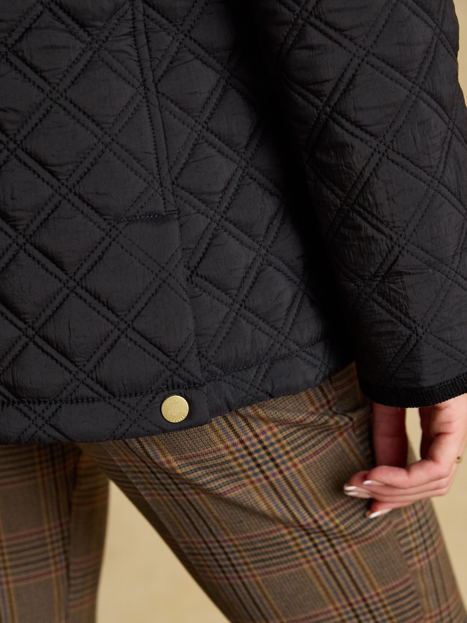 Beatrix Black Showerproof Diamond Quilted Coat - Image 9 of 12