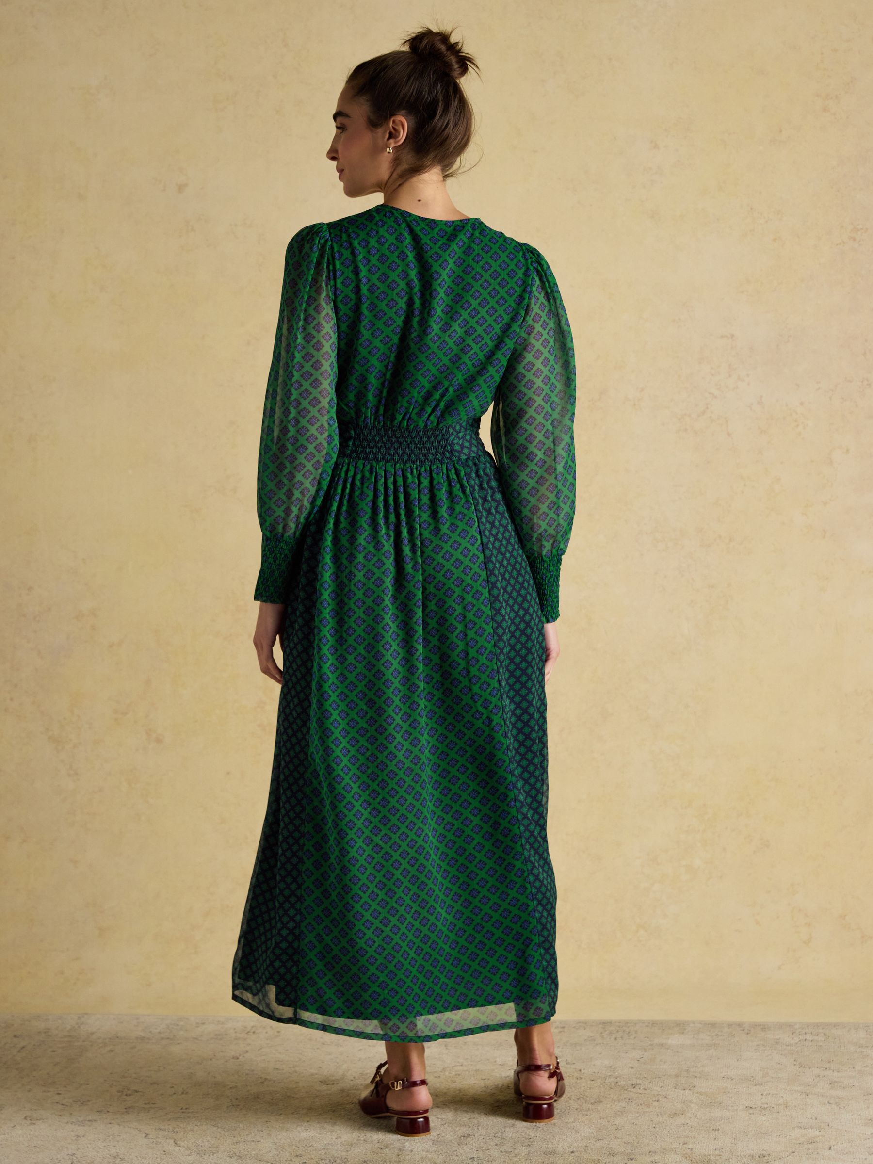 Allegra Green Hotchpotch Ruched Hotchpotch V-Neck Dress - Image 4 of 10