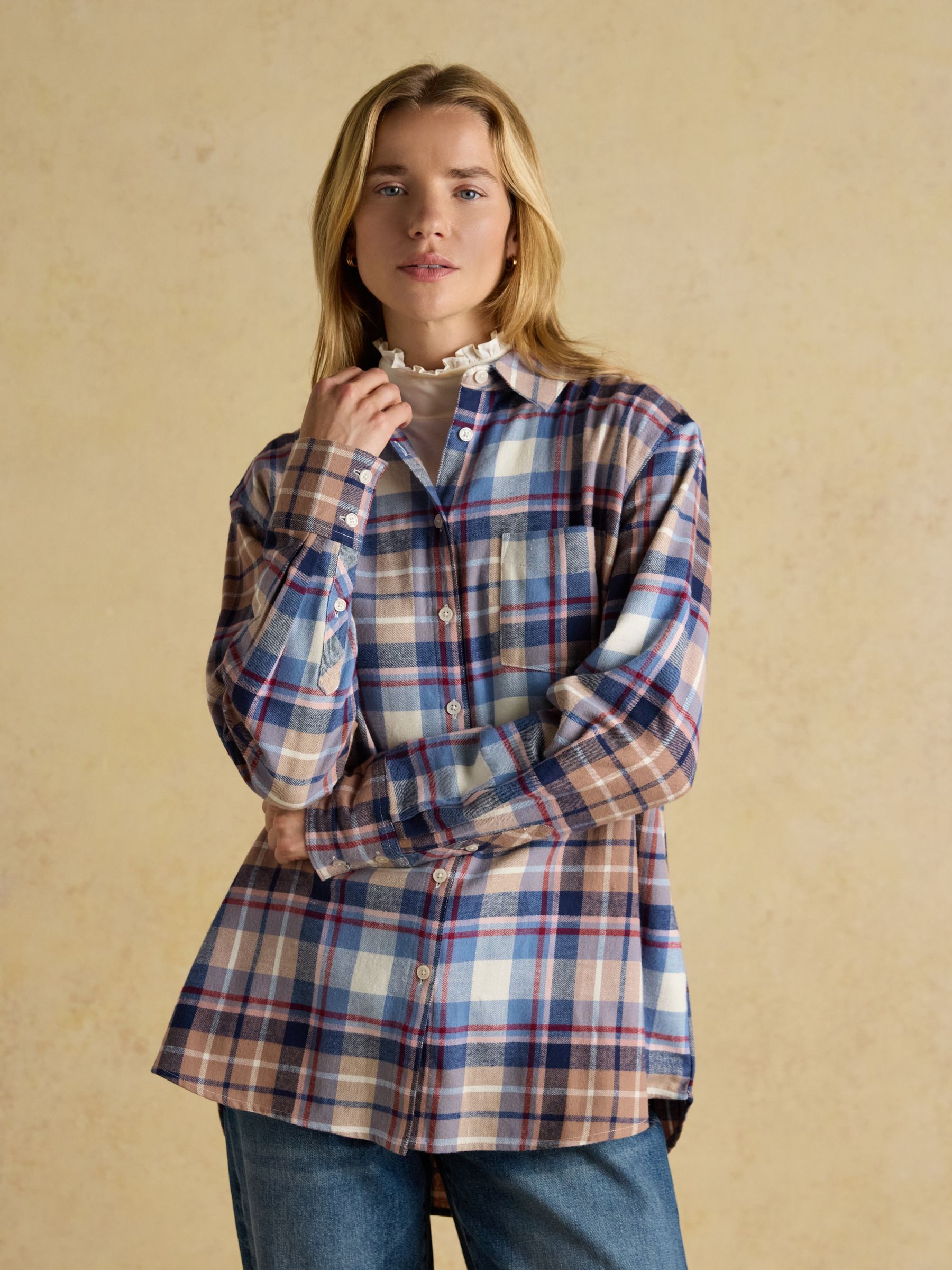 Lorena Blue Check Brushed Cotton Shirt - Image 1 of 9