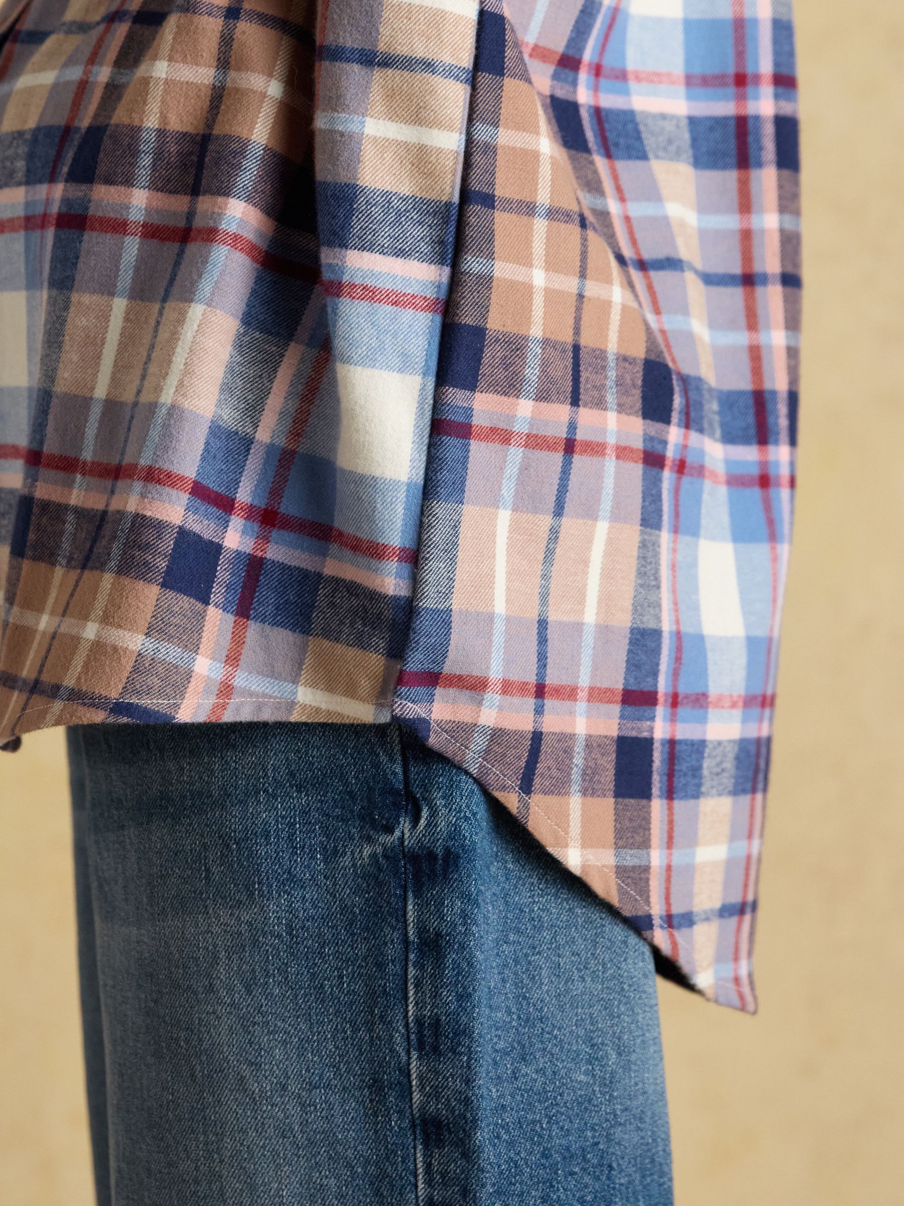 Lorena Blue Check Brushed Cotton Shirt - Image 7 of 9