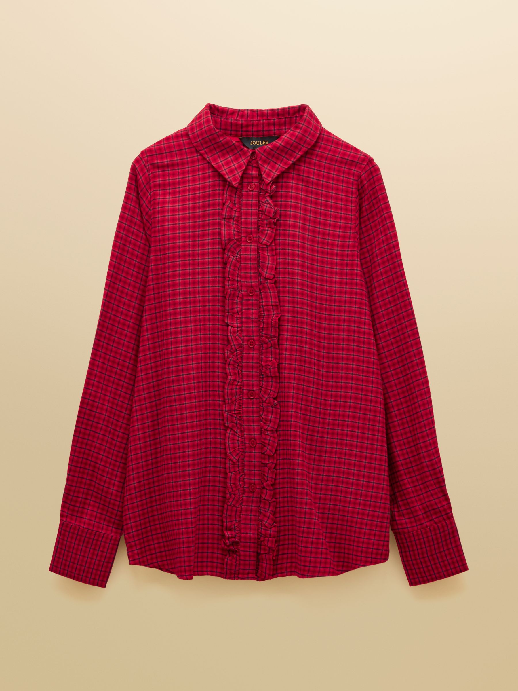 Selene Red Check Brushed Ruffle Shirt - Image 9 of 9 Selene Red Check Brushed Ruffle Shirt - Image 9 of 9