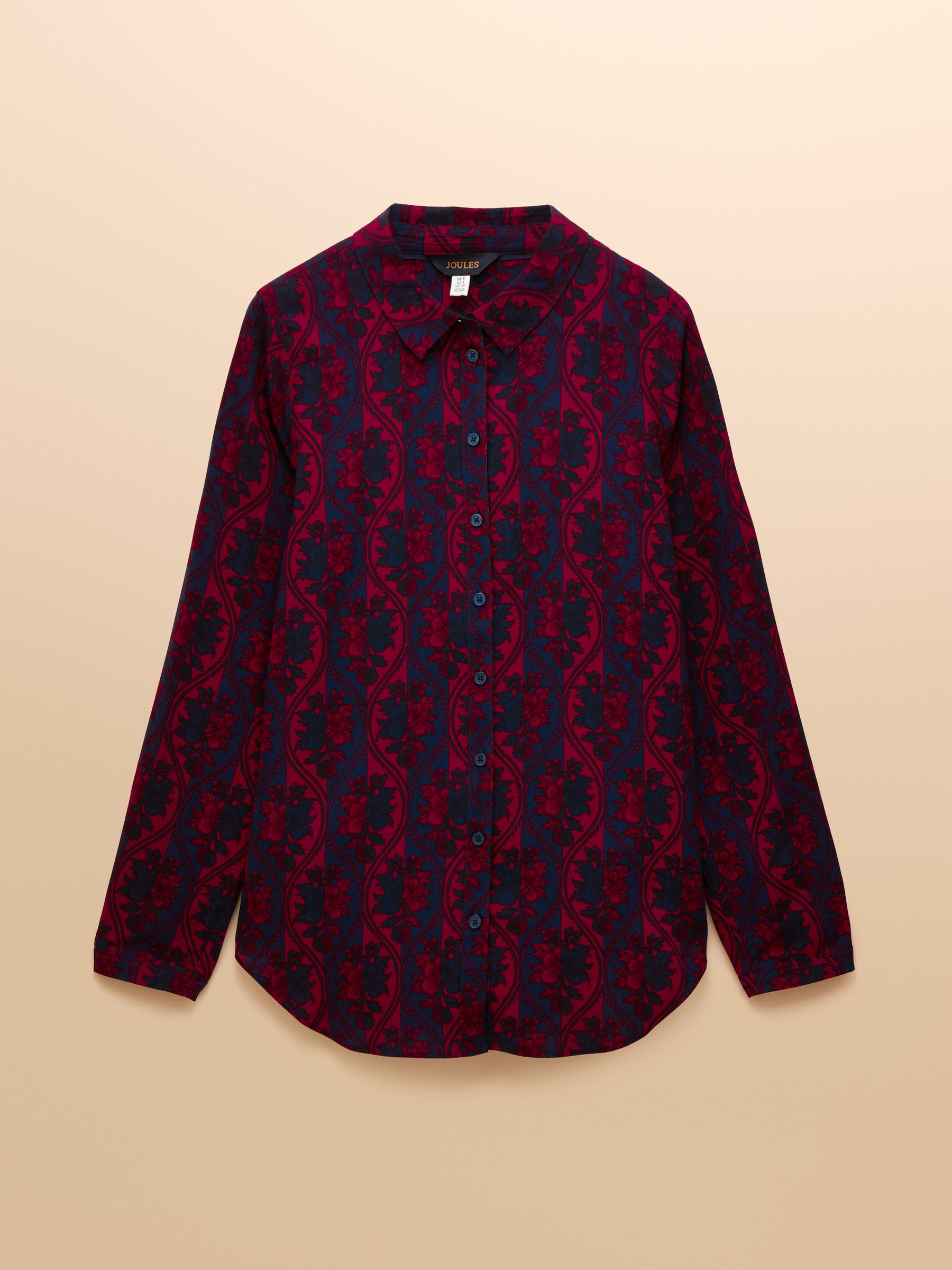 Elvina Burgundy Printed Relaxed Fit Shirt - Image 8 of 8