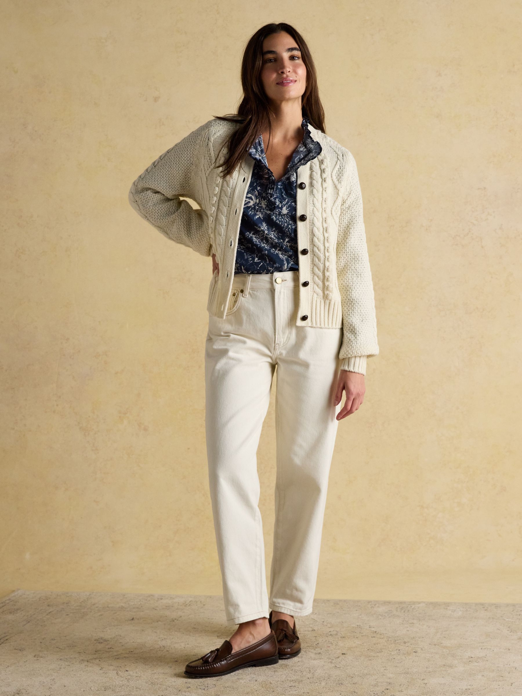 Melanie Navy/White Toile Ruffle Blouse - Image 5 of 8