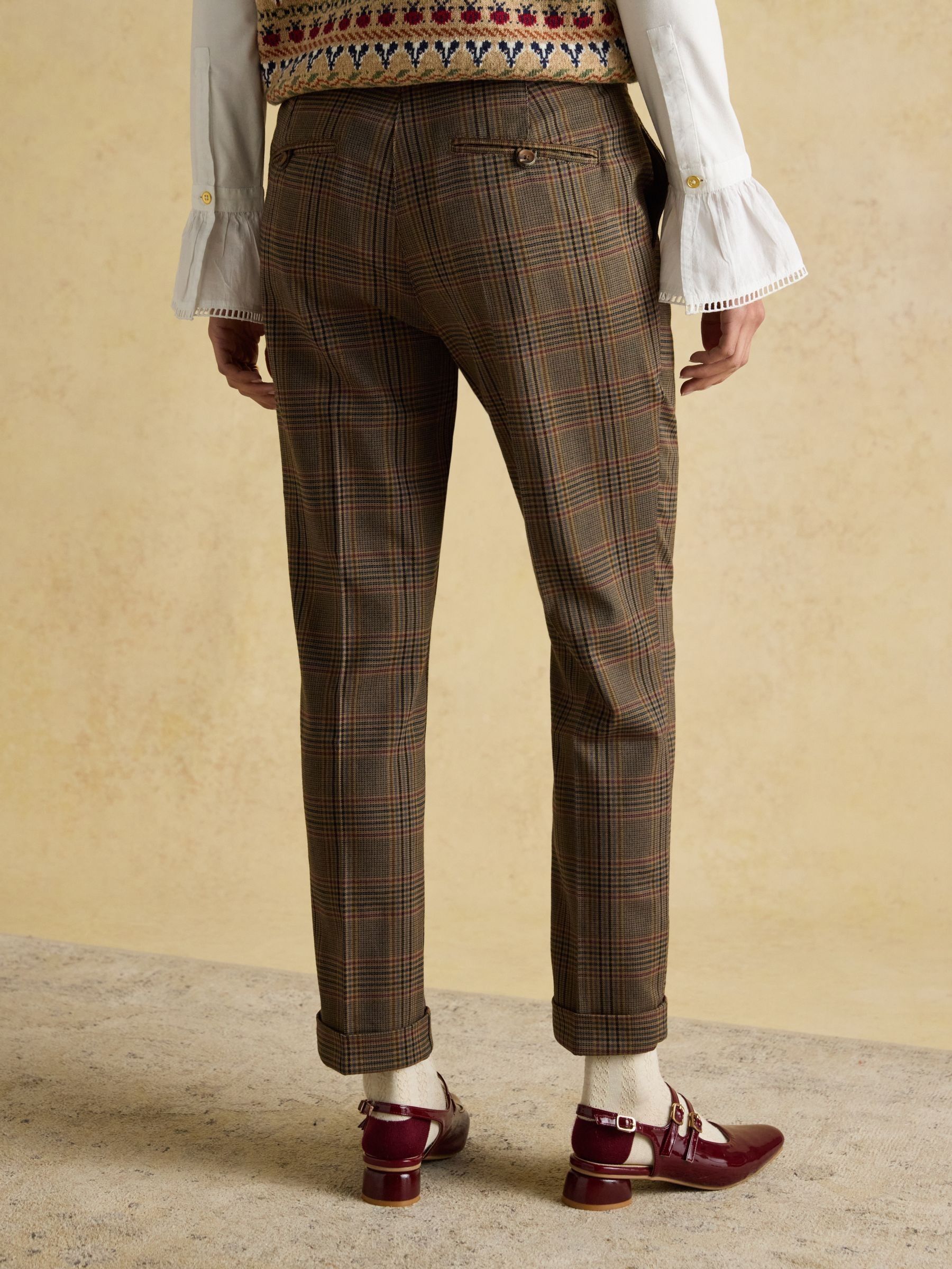 Ada Brown Check Relaxed Trousers - Image 2 of 8