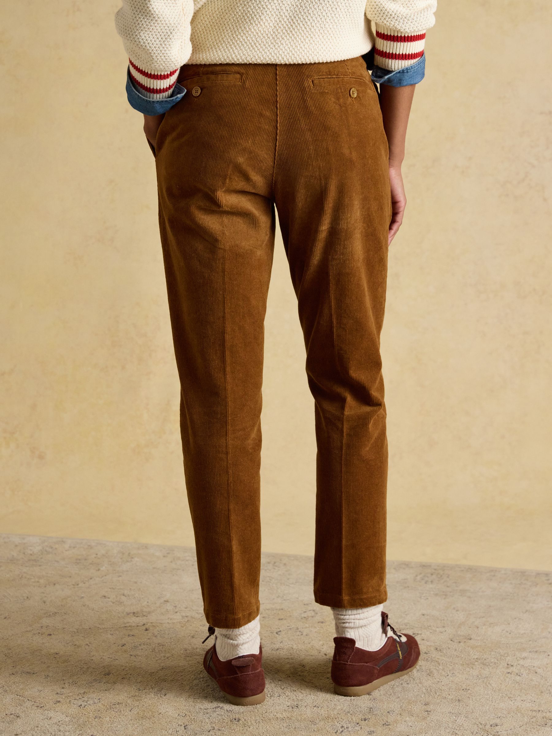 Calla Tan Brown Cord Tapered Trousers - Image 2 of 7