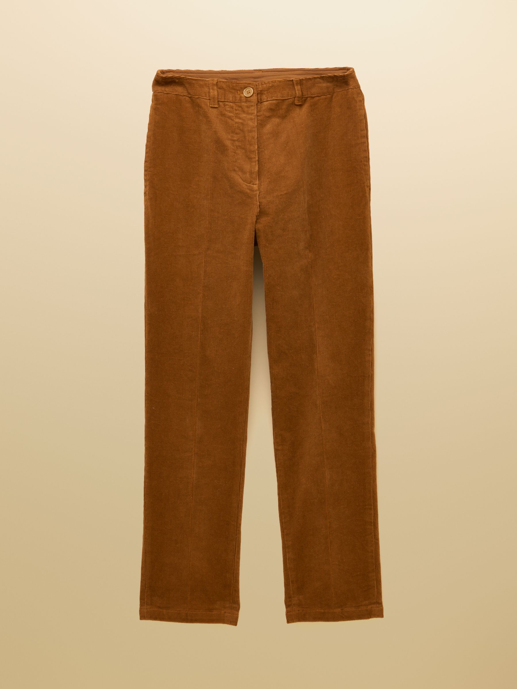 Calla Tan Brown Cord Tapered Trousers - Image 7 of 7