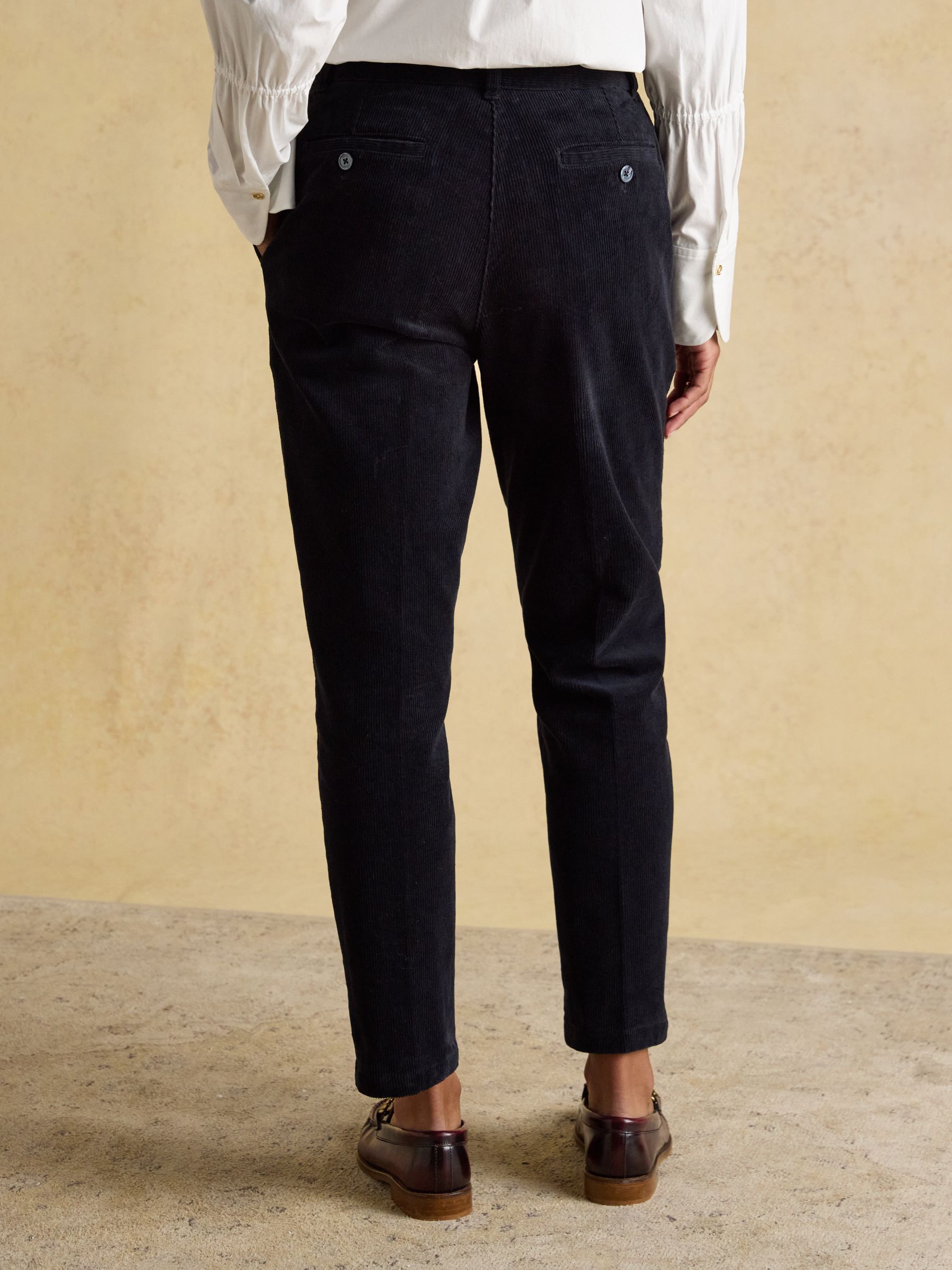 Calla Navy Cord Tapered Trousers - Image 2 of 7