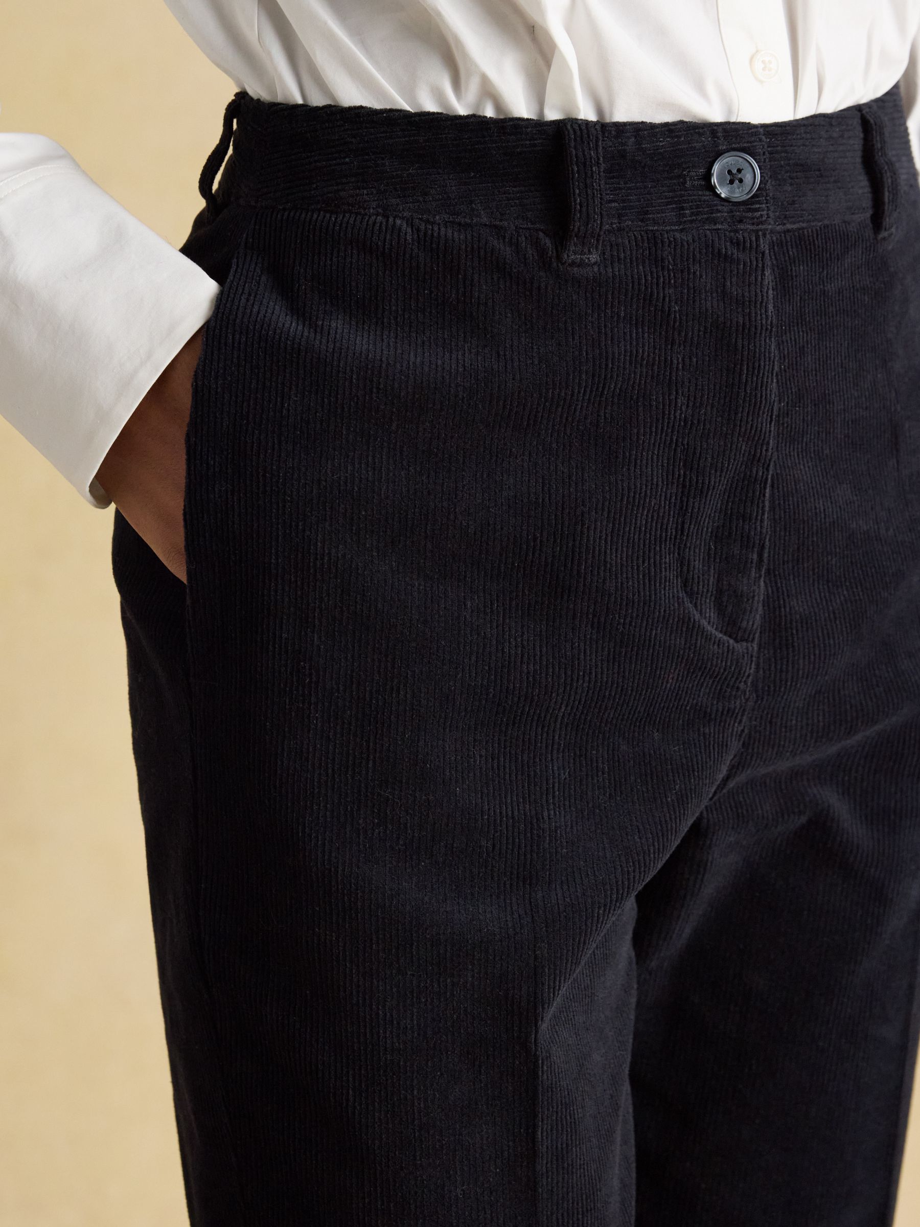 Calla Navy Cord Tapered Trousers - Image 4 of 7