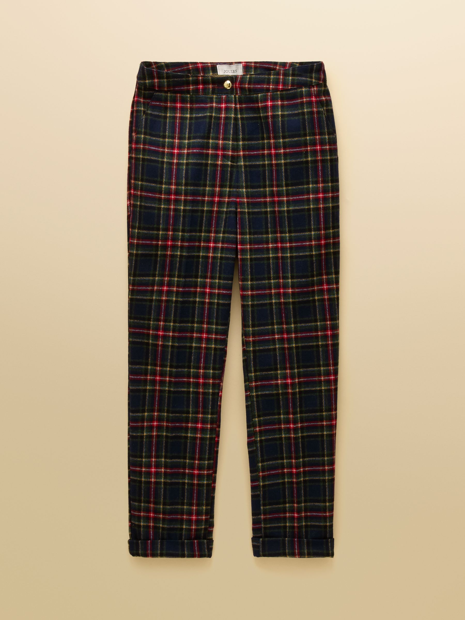 Cora Navy Check Tapered Tweed Trouser - Image 10 of 10