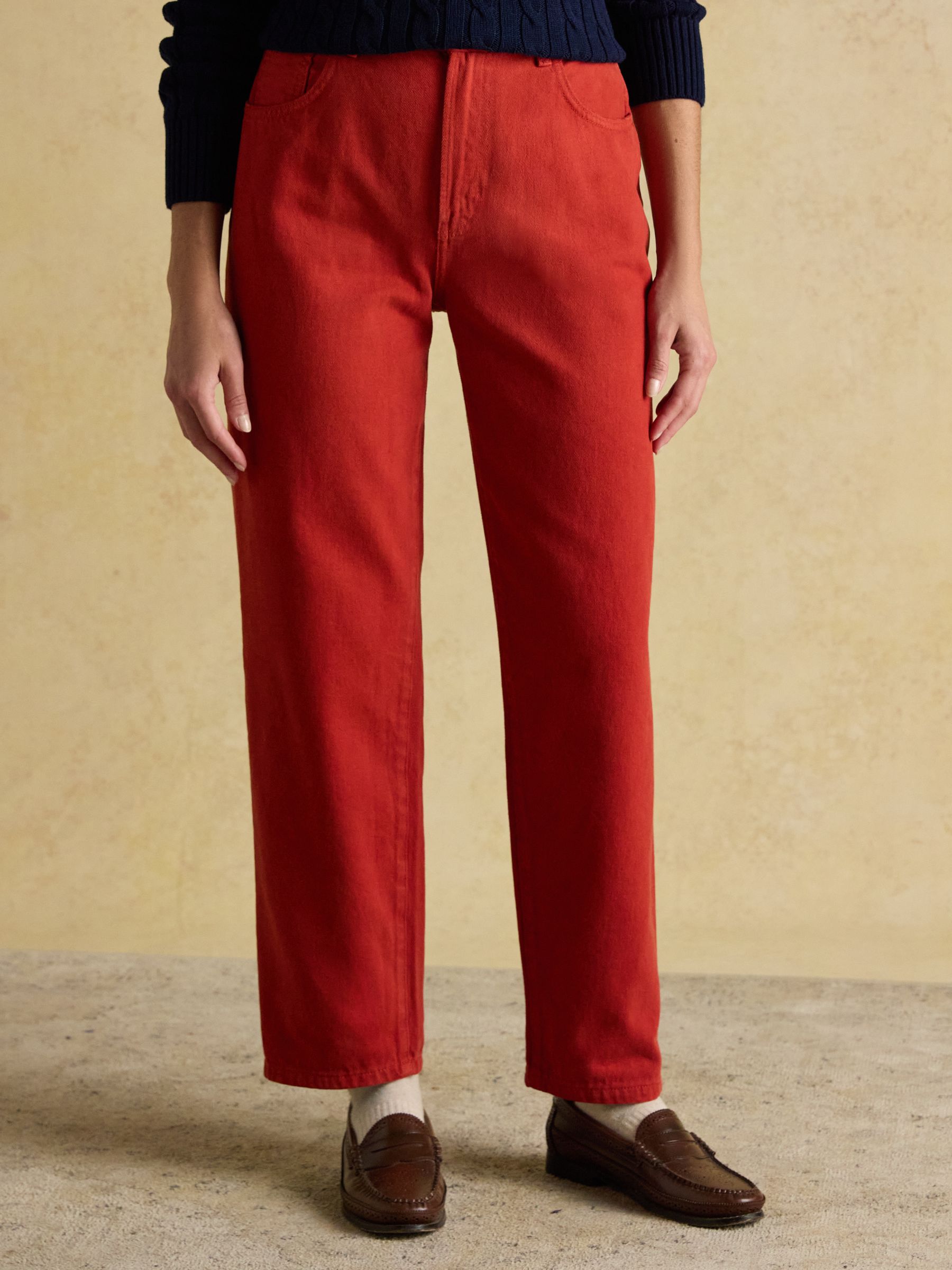 Burnt Orange Relaxed Fit Mid Rise Jeans - Image 3 of 9