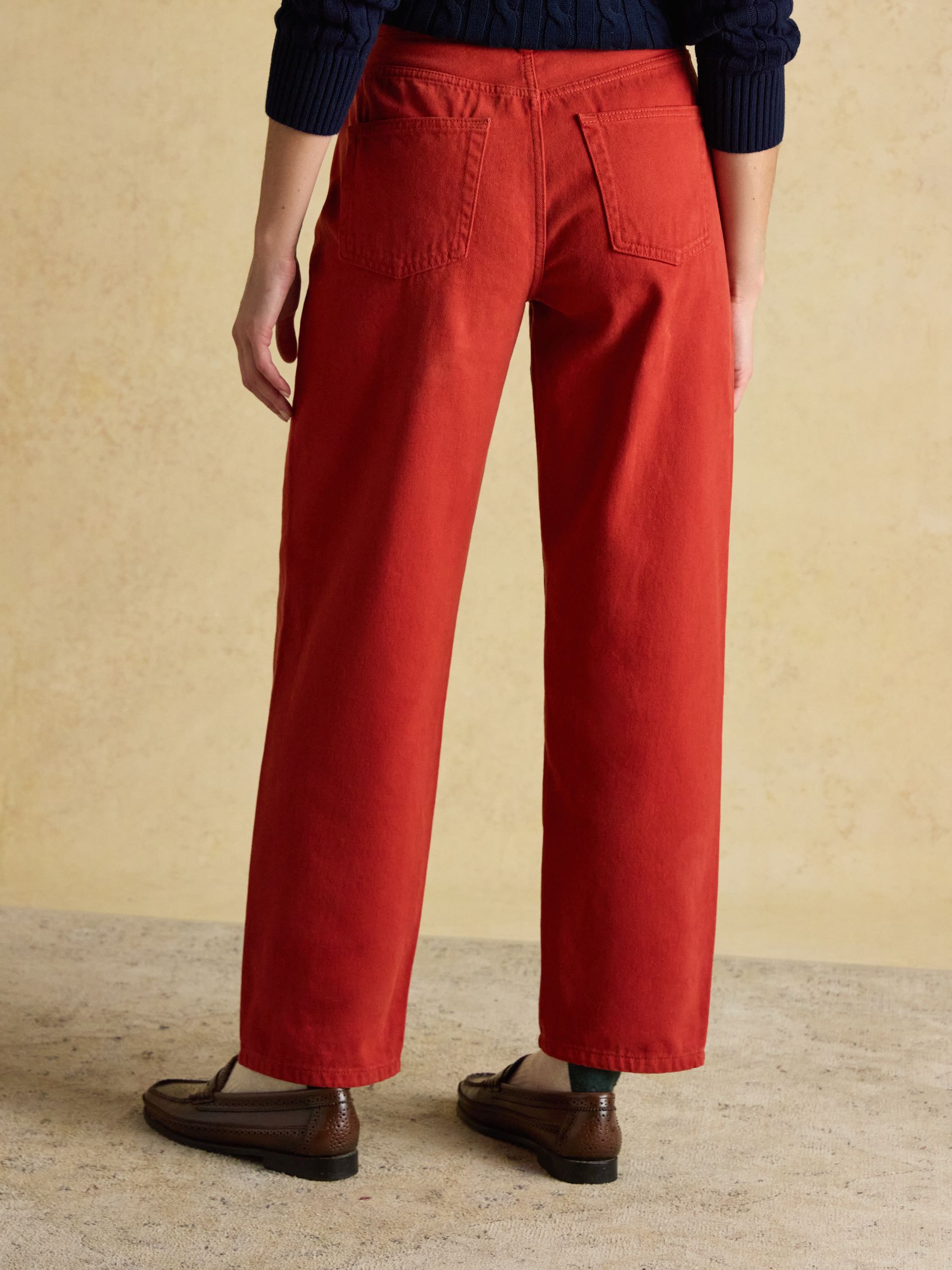 Burnt Orange Relaxed Fit Mid Rise Jeans - Image 4 of 9