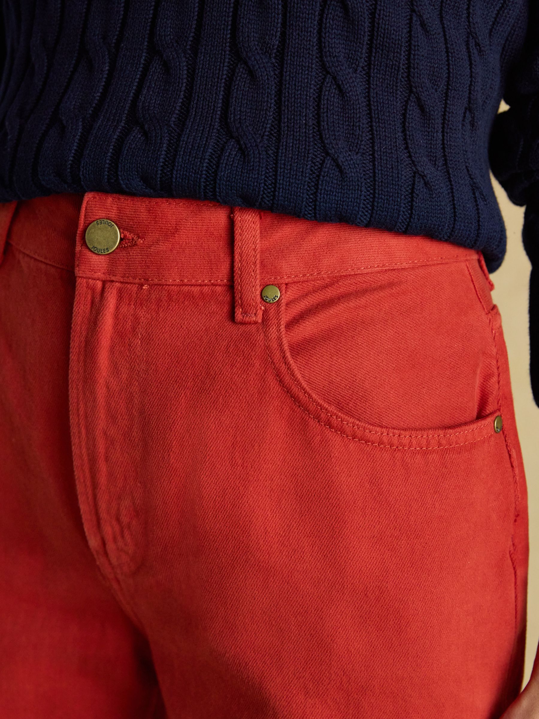 Burnt Orange Relaxed Fit Mid Rise Jeans - Image 5 of 9