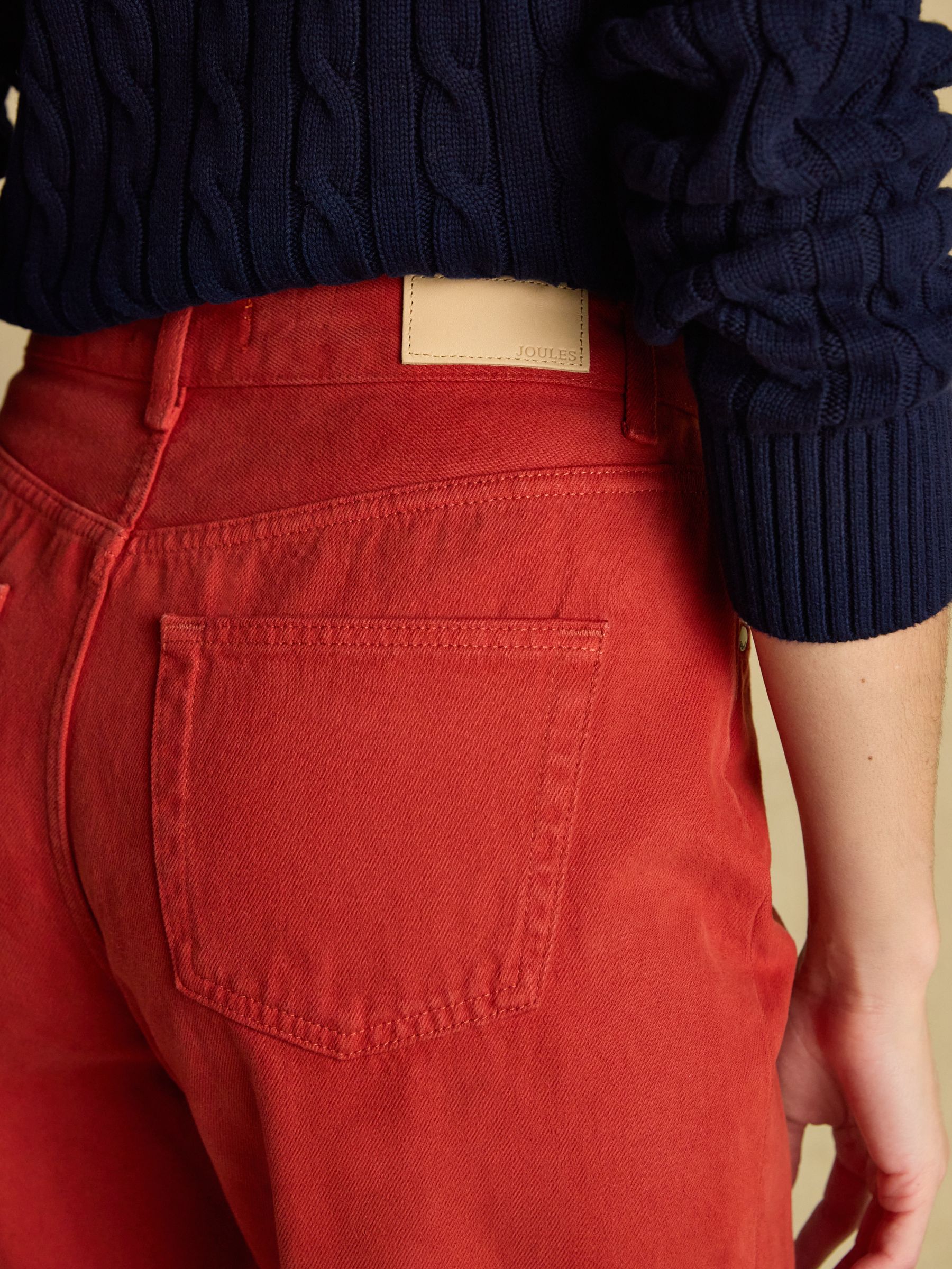 Burnt Orange Relaxed Fit Mid Rise Jeans - Image 6 of 9