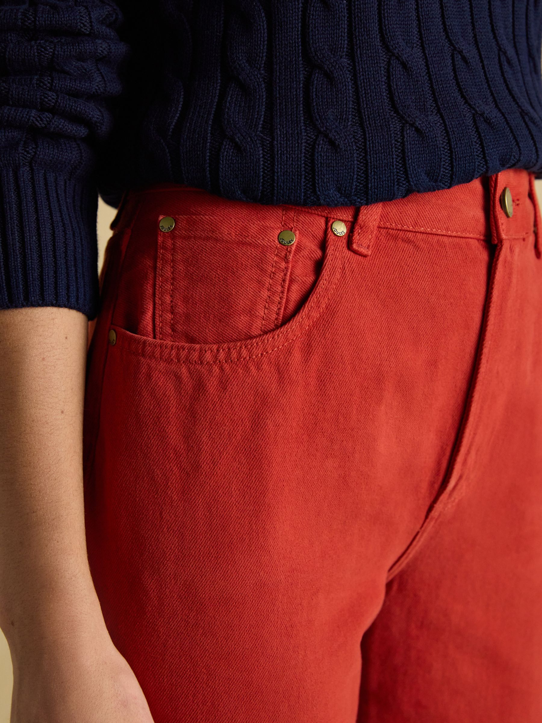 Burnt Orange Relaxed Fit Mid Rise Jeans - Image 8 of 9