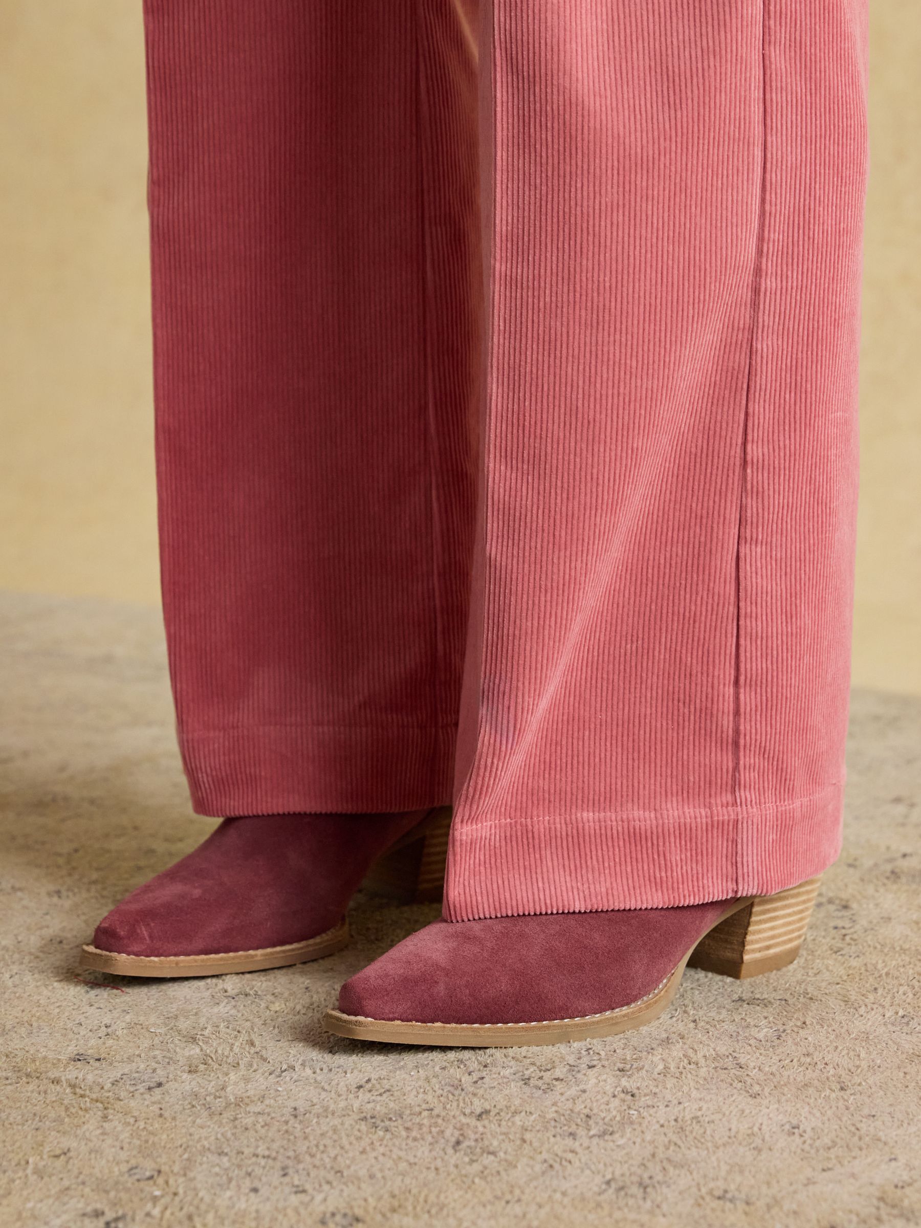 Fernhill Pink Cord Wide Leg Pleated Trouser - Image 4 of 8