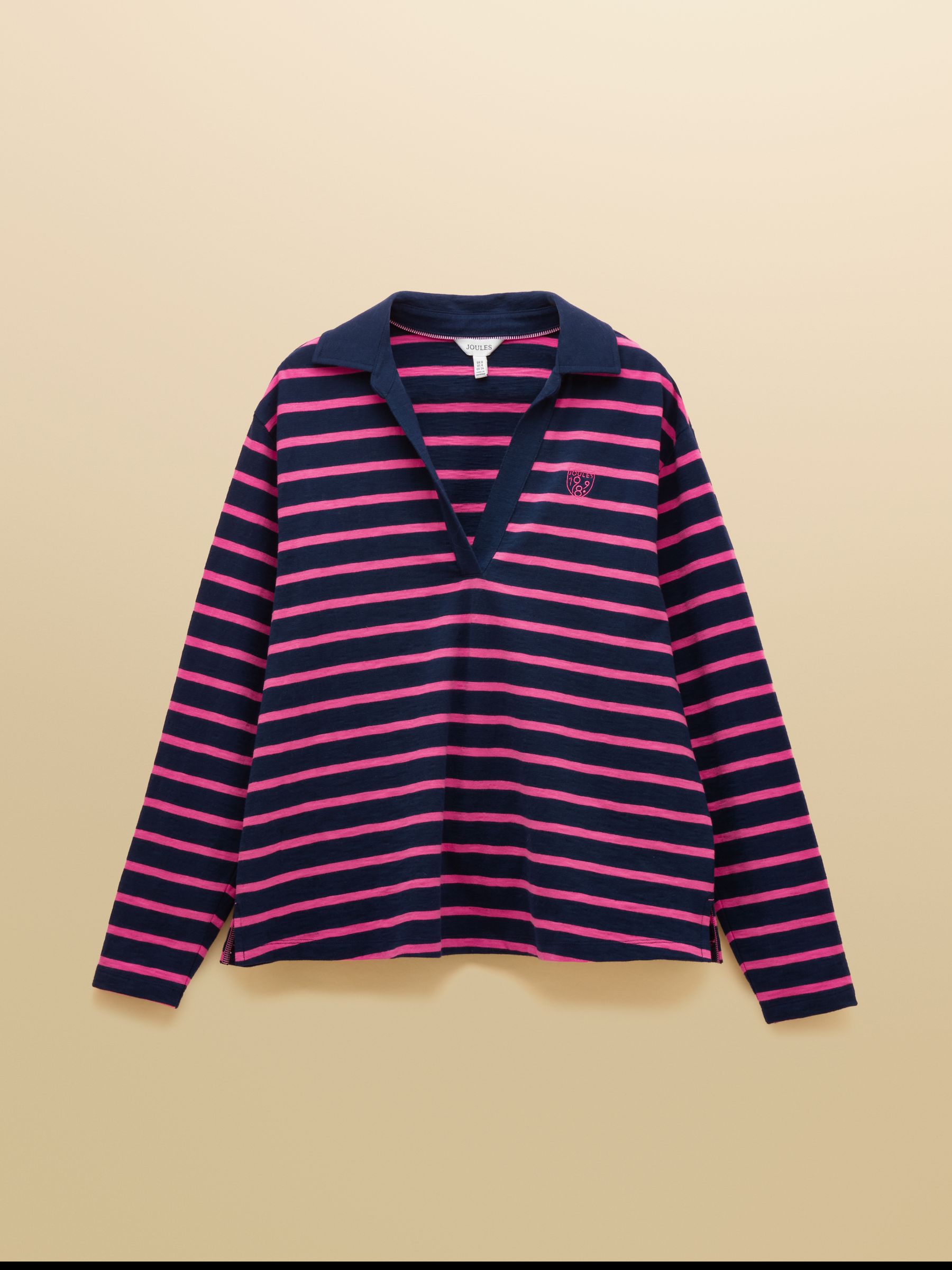 Tallie Navy & Pink Combed Cotton Slub Collared Top - Image 7 of 7