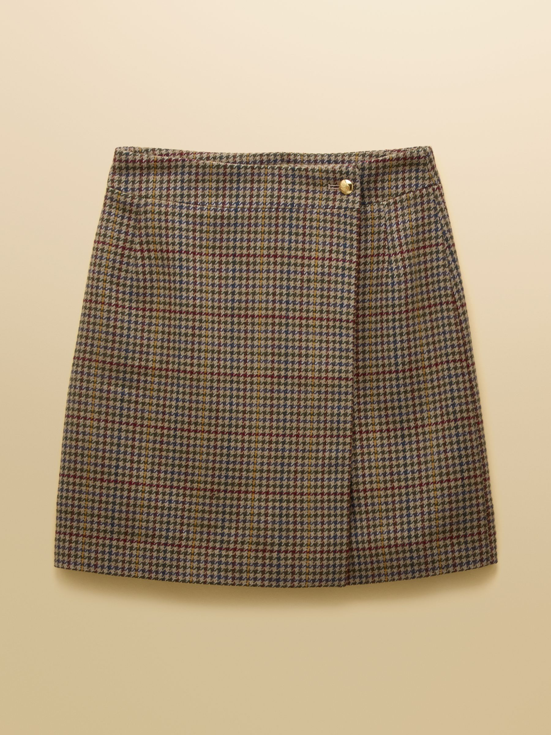 Wrenley Brown Check Wrap Tweed Skirt - Image 7 of 7