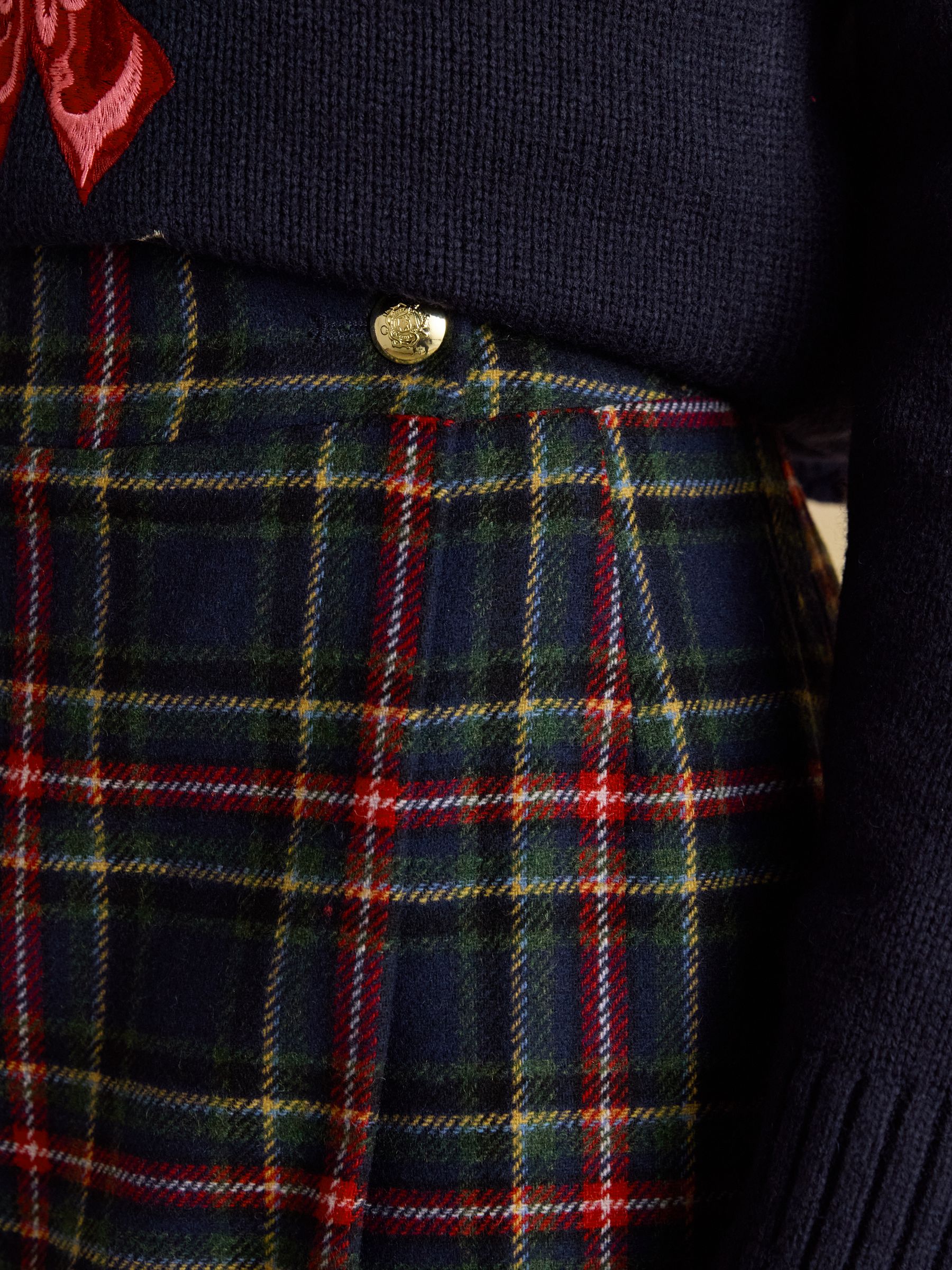 Wrenley Navy Wrap Tweed Skirt - Image 6 of 10