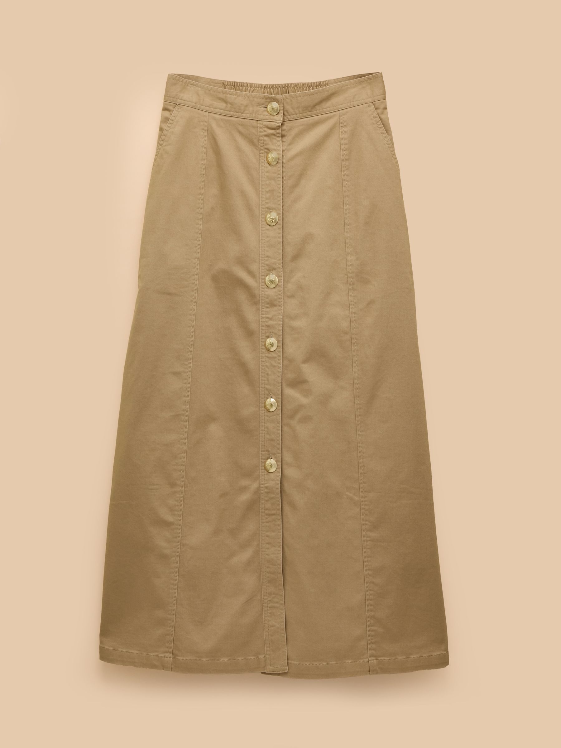 Twyla Tan Brown Midi Chino Skirt - Image 6 of 6