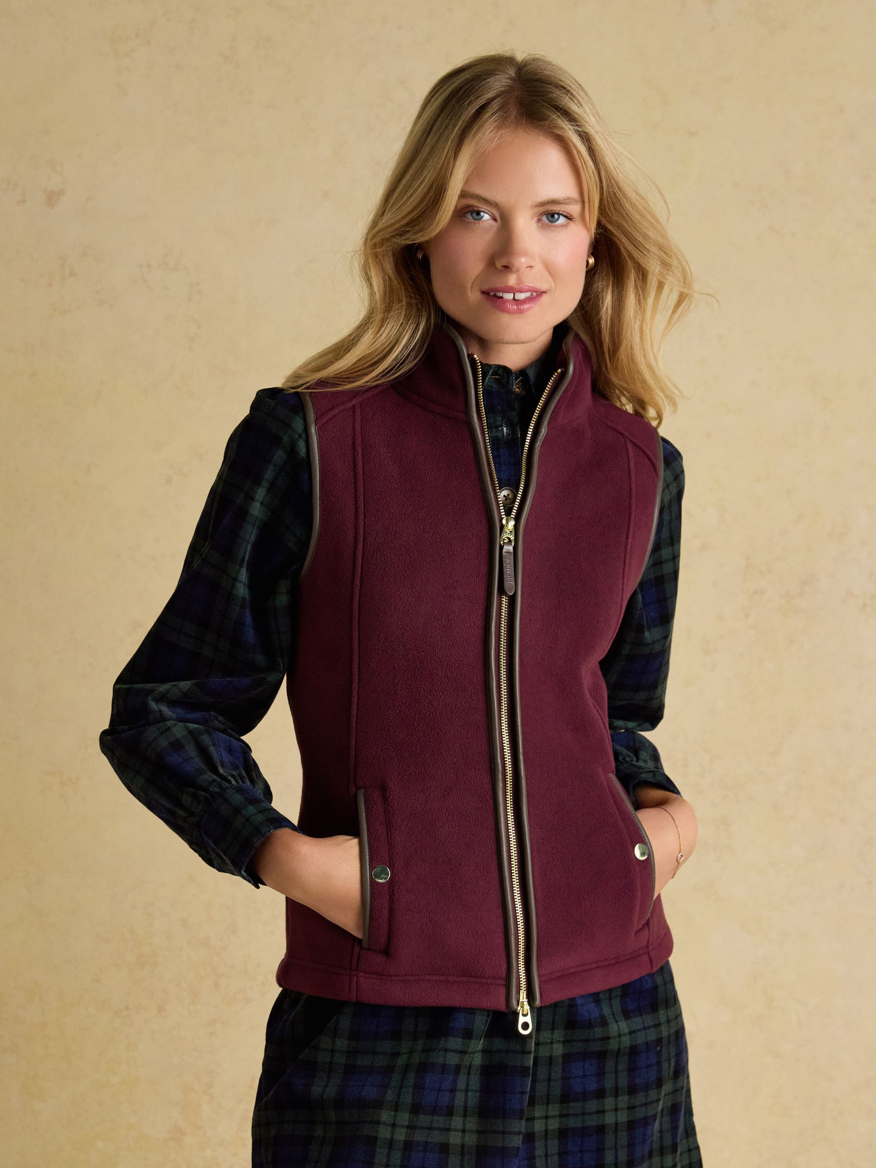 Heritage Burgundy Regular Fleece Gilet - Image 2 of 12