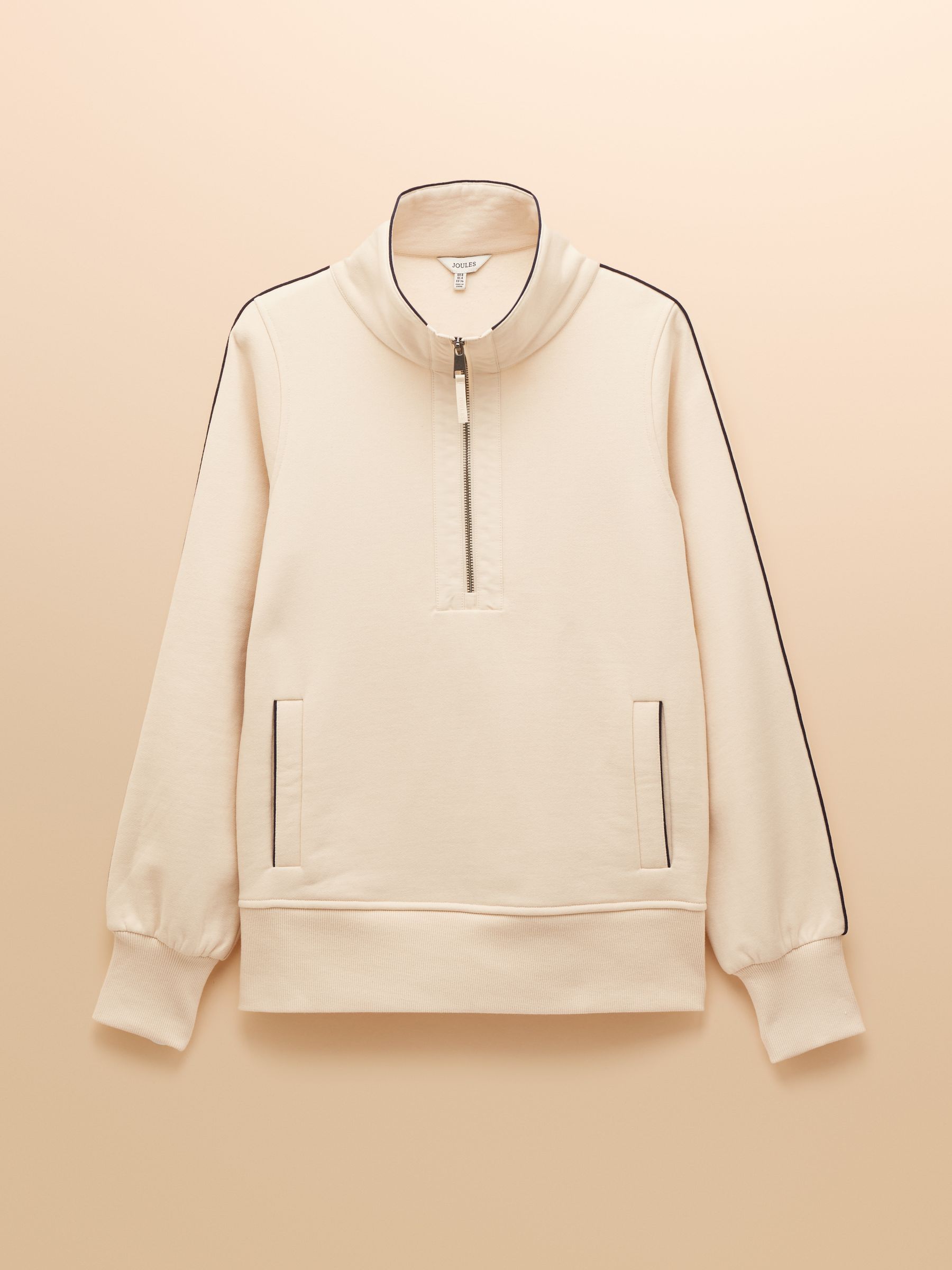 nike swoosh quarter zip funnel sweatshirt in oatmeal
