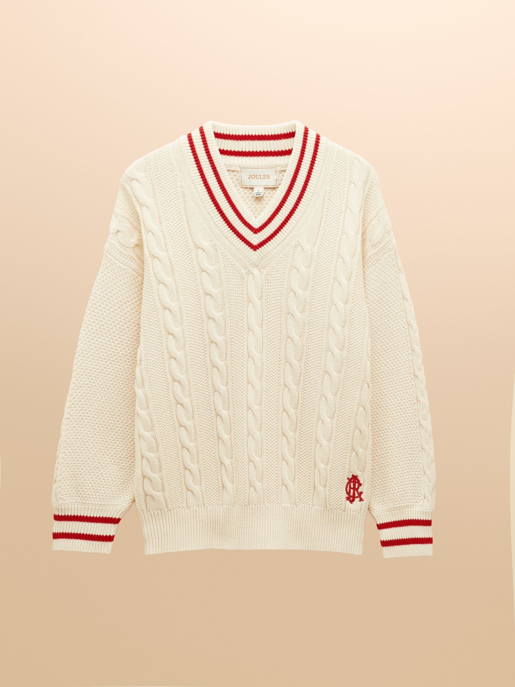 Dibbly Cream Cotton Cable Knit Cricket Jumper - Image 9 of 9