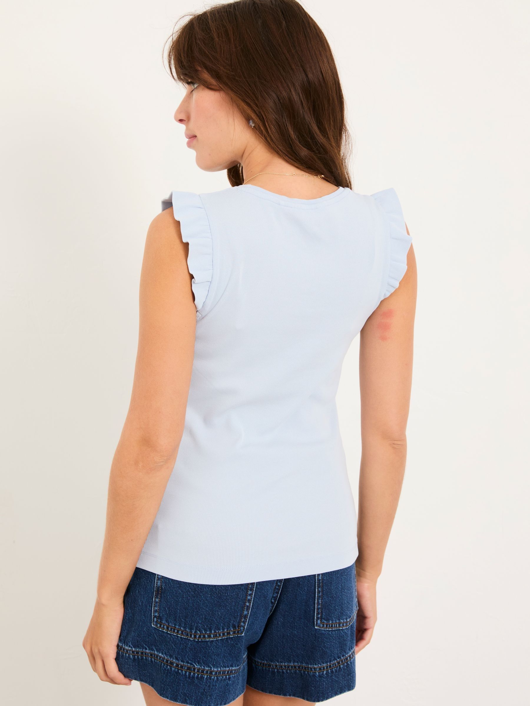 Light Blue Frill Sleeveless Top - Image 2 of 5