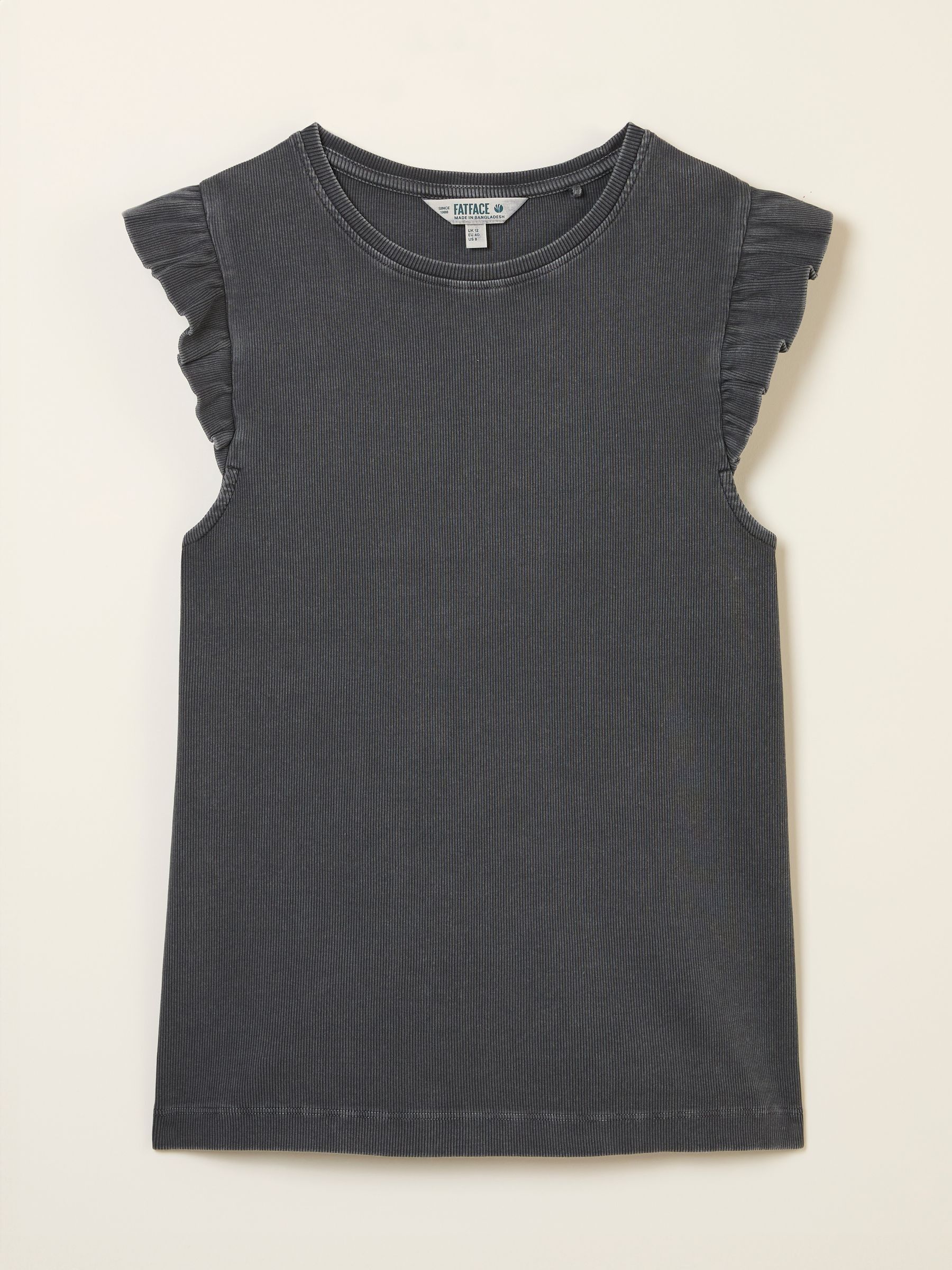 Charcoal Grey Frill Sleeveless Top - Image 5 of 5