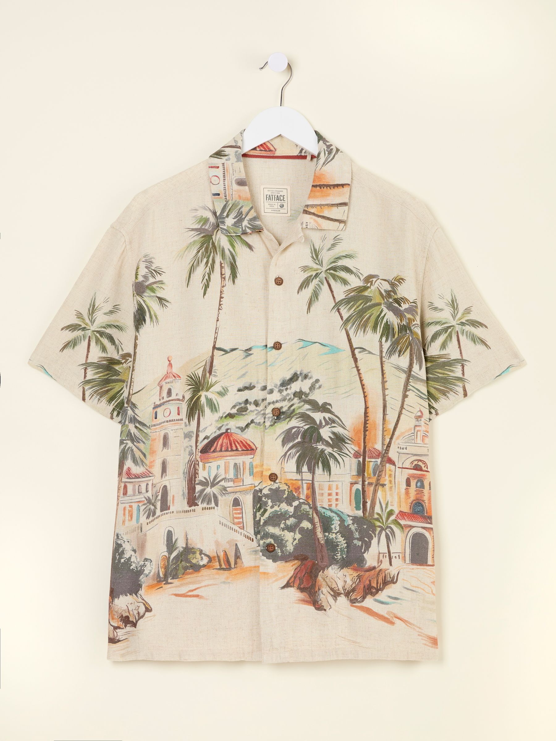 Light Natural Short Sleeve Scene Print Shirt - Image 7 of 7