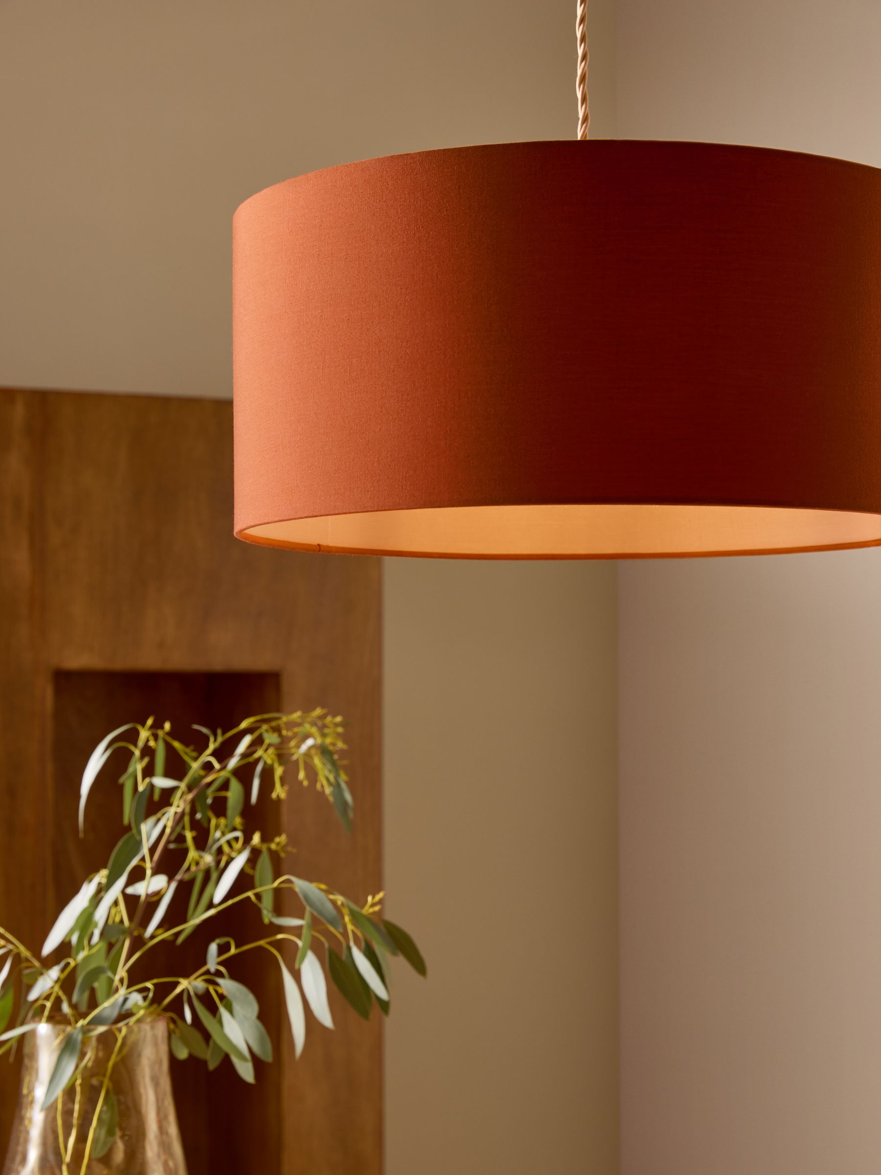 Oro Pendant Drum Lamp Shade in Orange/Pink - Image 2 of 4