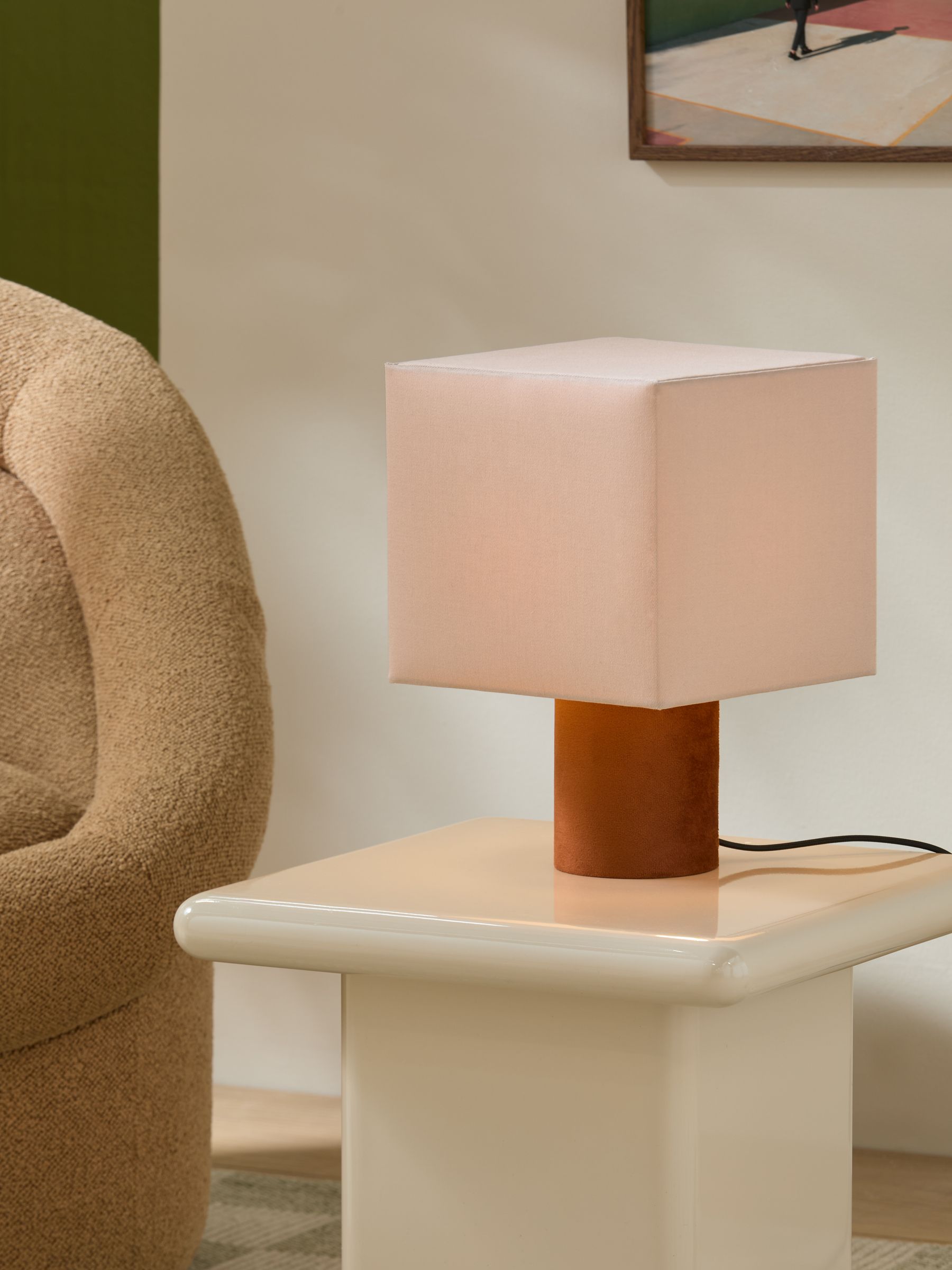 Tiana Table Lamp in Cream/Rust - Image 1 of 5