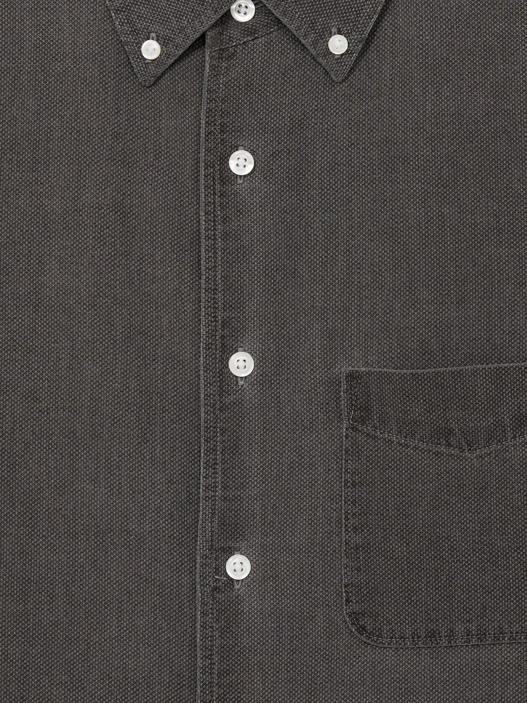 Denim Piqué Button-Through Shirt in Washed Black - Image 6 of 6